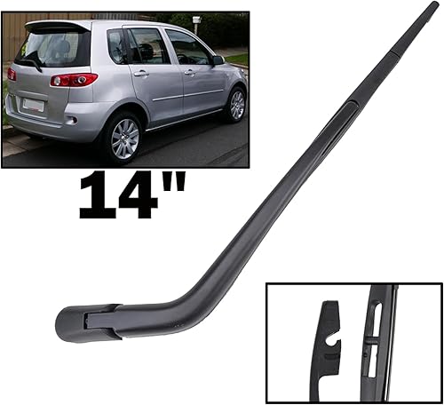 Miniatura 2 de Para Mazda2 Mazda 2 Demio DY 2002-2007, limpiaparabrisas trasero de 14 pulgadas y juego de brazos para parabrisas de ventana de puerta trasera