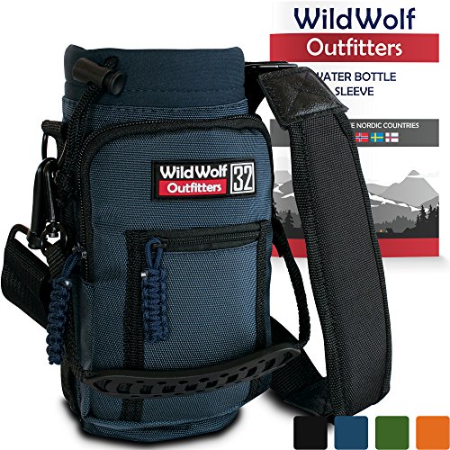 Wild Wolf Outfitters Water Bottle Holder for 32oz Bottles Blue - Carry, Protect