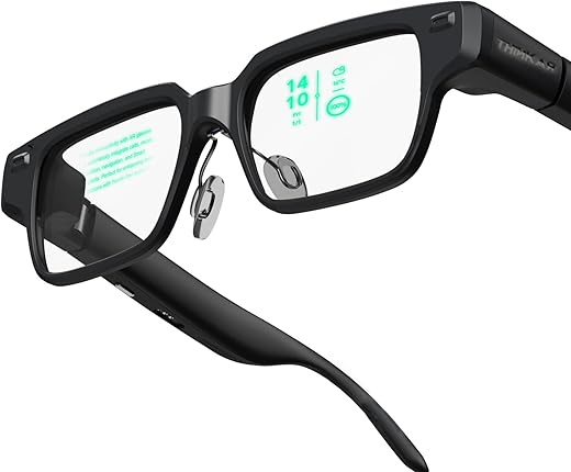 THIИKAЯ AiLens Smart AI AR Glasses, Realtime Translator, AI Agent, Invisible Teleprompter, Dual Lens MicroLED Display in Super Light Weight 38g