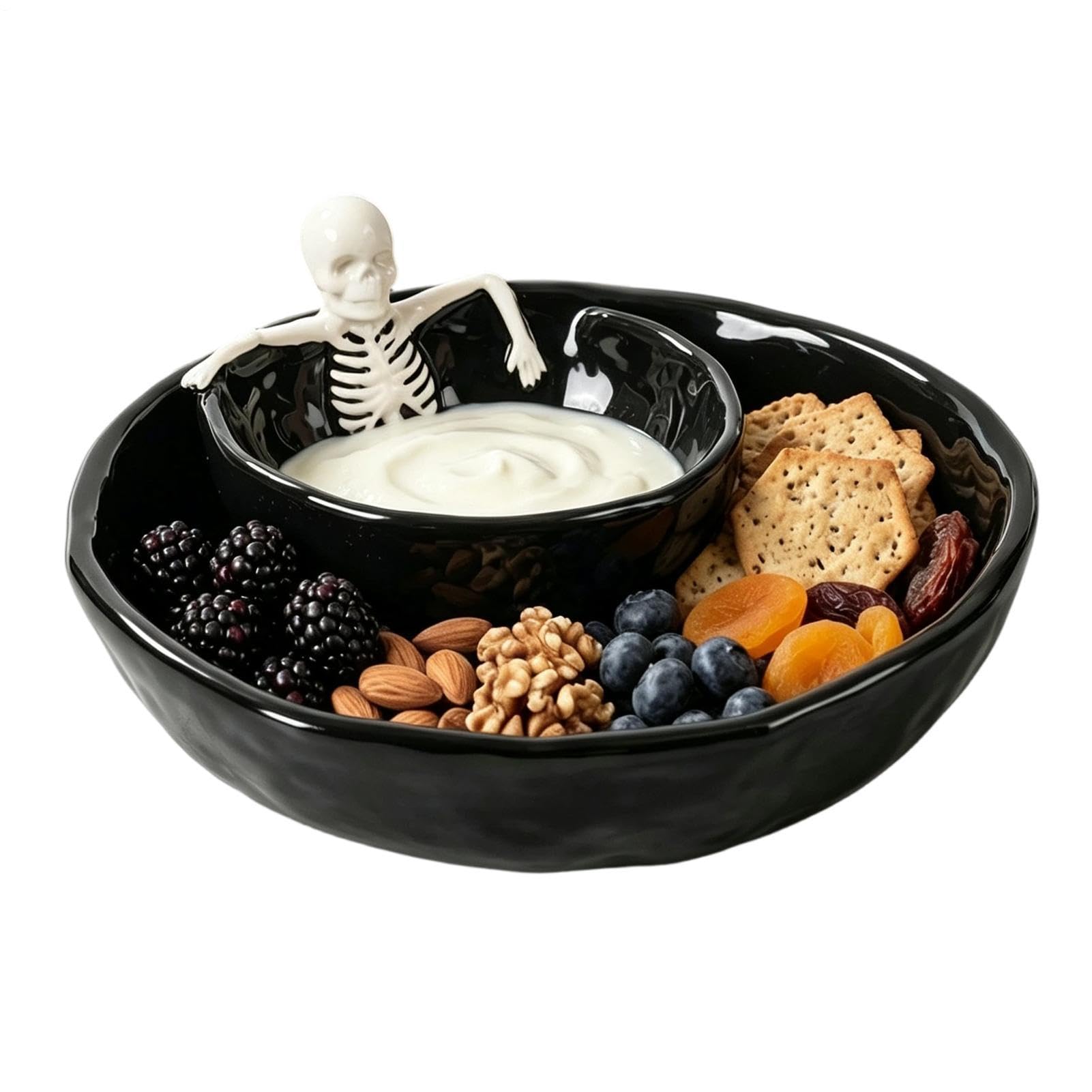 Miseczki do dipów małe ceramiczne czaszki Halloween upiorne dekoracyjne
