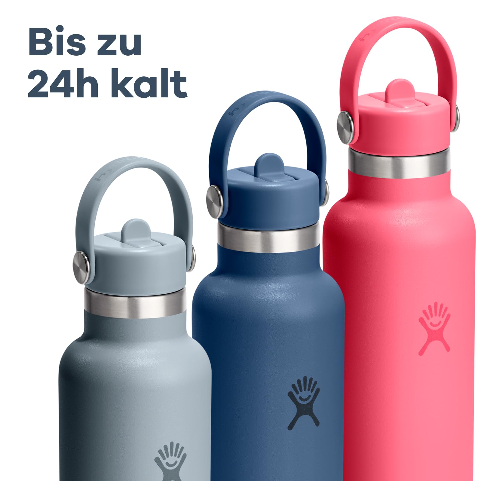 Hydro Flask – Standard Flex Straw Cap 621 ml (21 oz) Bottle | Edelstahl, auslaufsicher, passend für Getränkehalter – Kalt 24 Std. isoliert – White