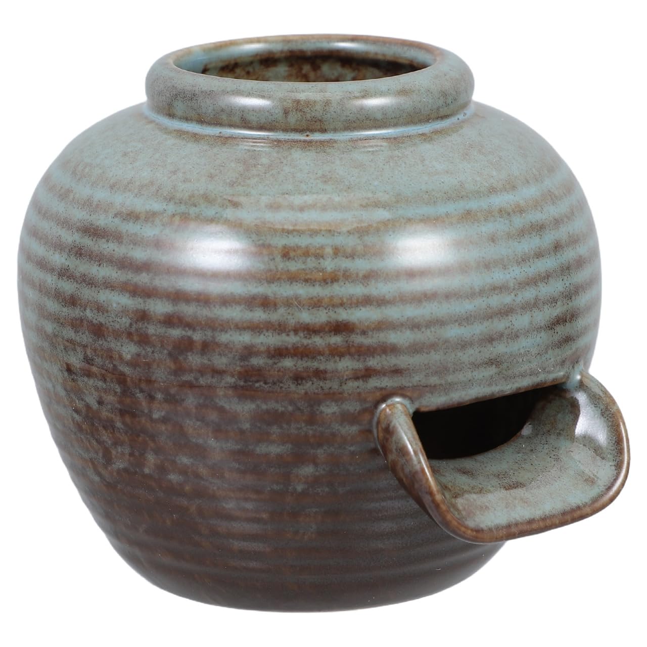 Garneck Ceramic Waterfall Fountain Jar for Indoor and Garden Use Elegant Circulating Water Feature for Fish Tanks Ponds and Tabletop Decor with Smooth Flow Design