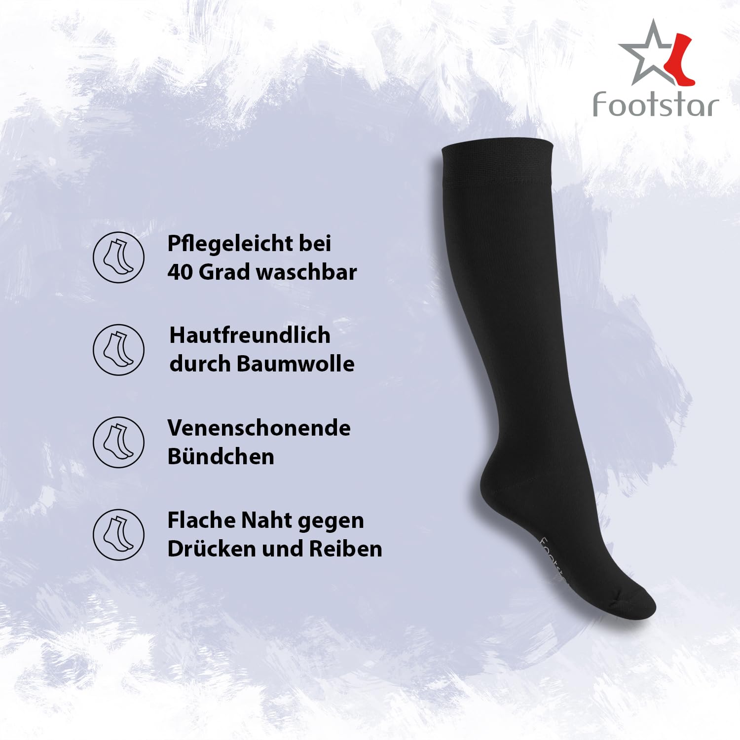 Footstar Everyday 5 par podkolanówek dla kobiet i mężczyzn długie skarpety do kolan