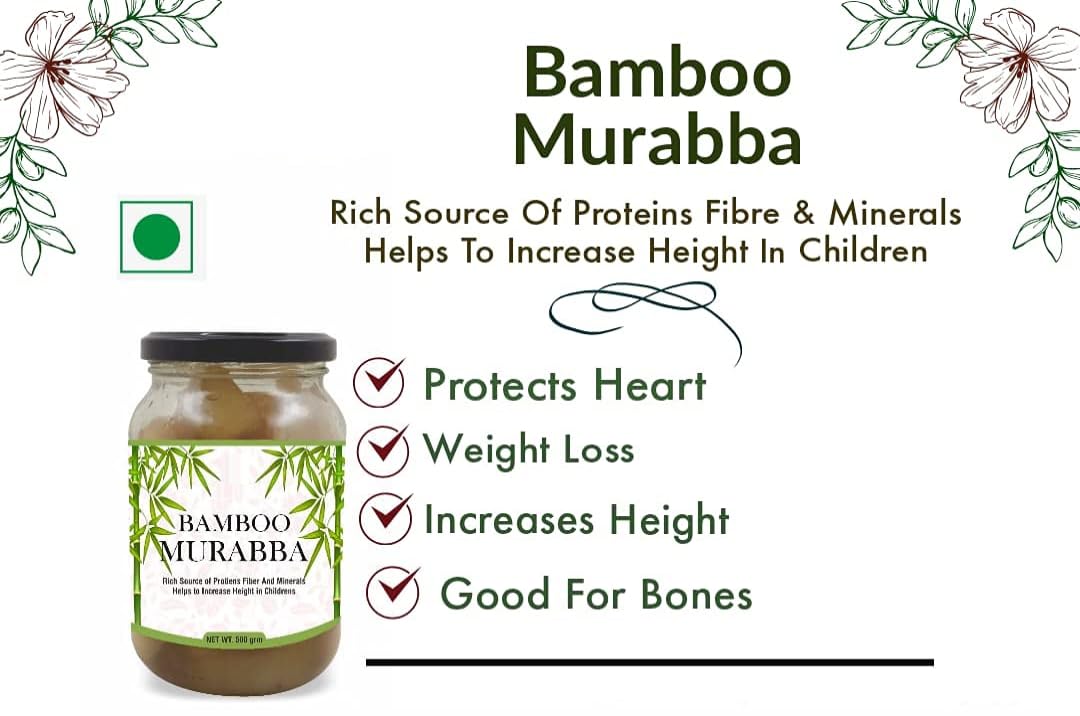 MM Homemade Bamboo Murabba aiuta ad aumentare la crescita in altezza | Divieto di Ka Murabba 500 g | Germogli di bambù Murabba Buono per la Salute 500g