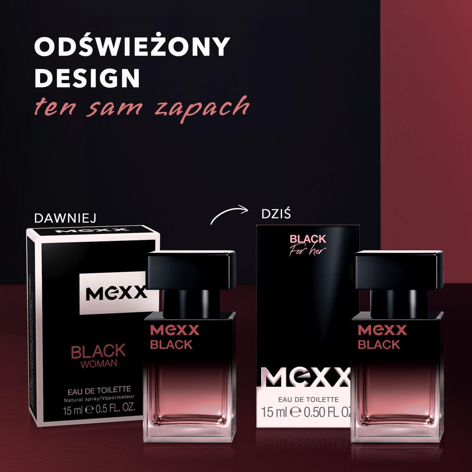 Mexx Black Woda Toaletowa dla Kobiet, o Kwiatowo-Owocowym Zapachu, 15 ml