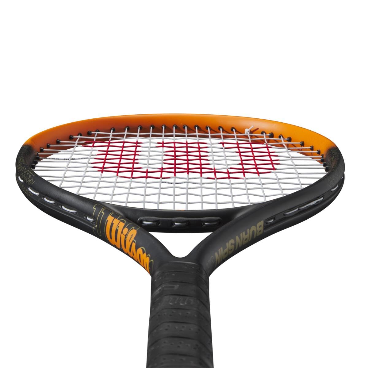 Wilson Racchetta Da Tennis Burn Spin Jr 26, Design Leggero Con Effetto Migliorato, Struttura Resistente, Finitura Brillante, Colore: Nero/Arancione, Misura: 26