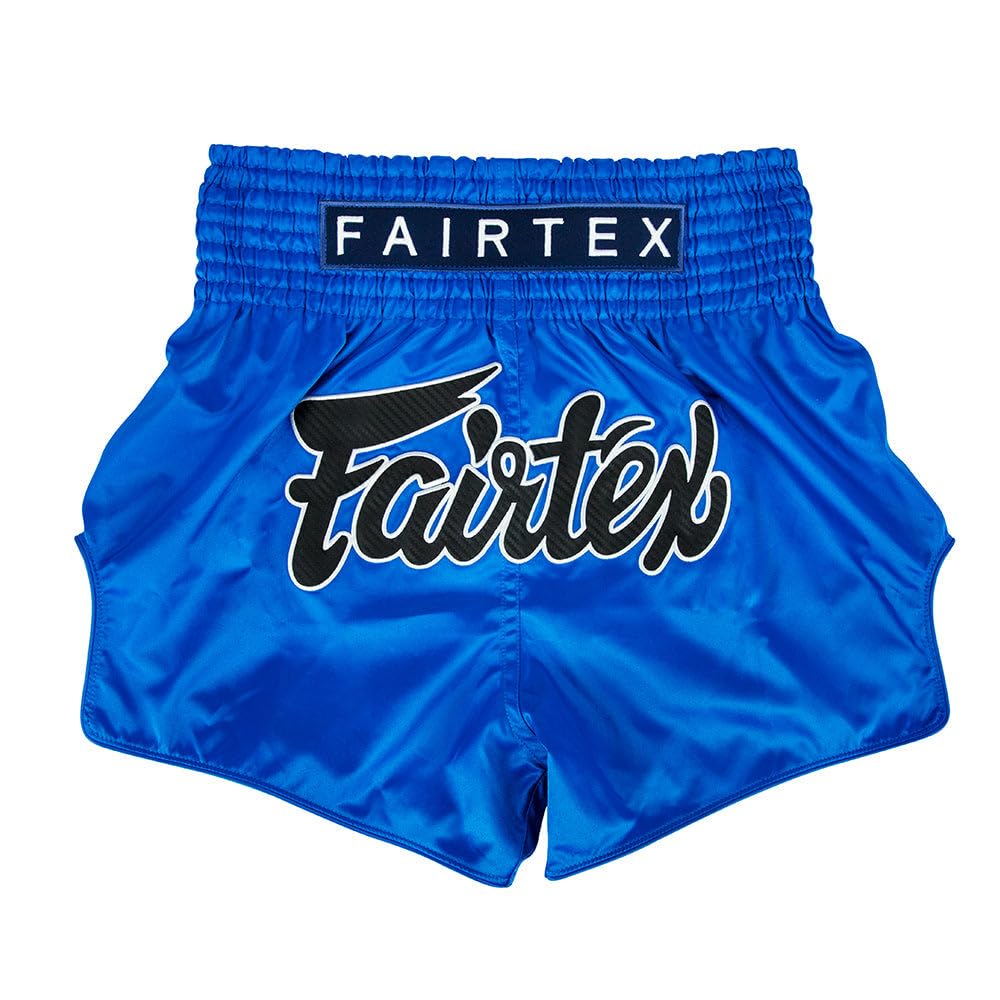 Fairtex Slim Cut Muay Thai Boxing Shorts, Sapphire, Large