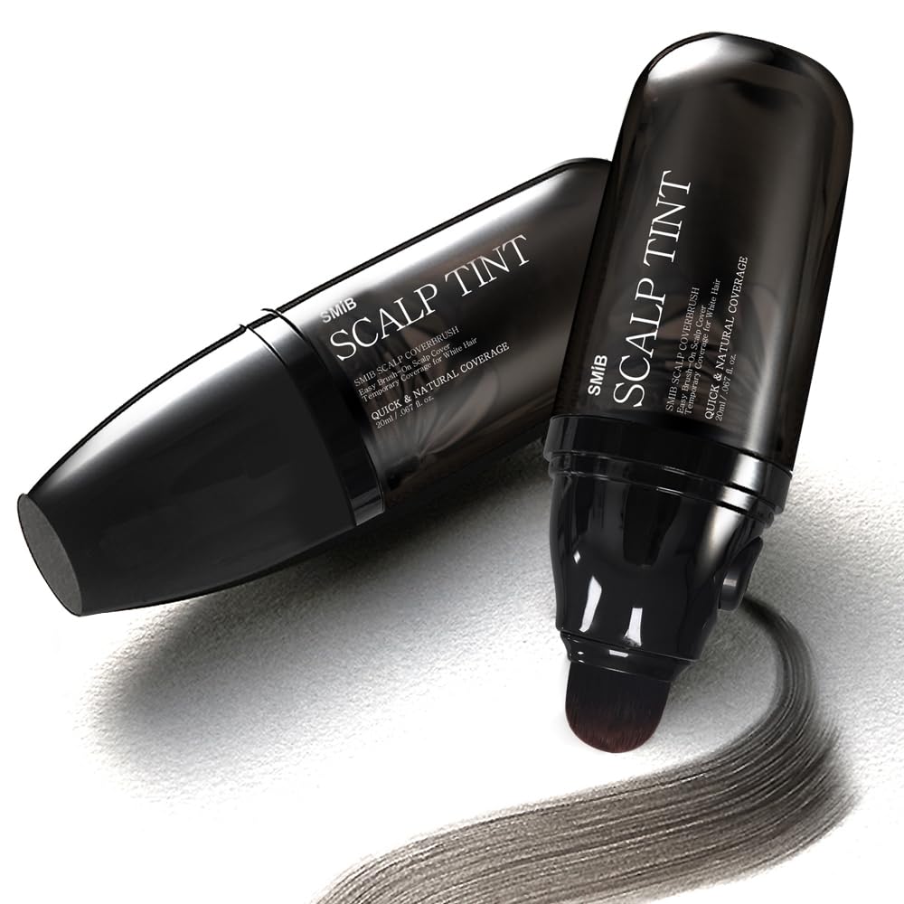 SMIB Scalp Tint Brush – Waterproof & Sweatproof Temporary Color Touch-Up, Quick and Easy Application (Black)