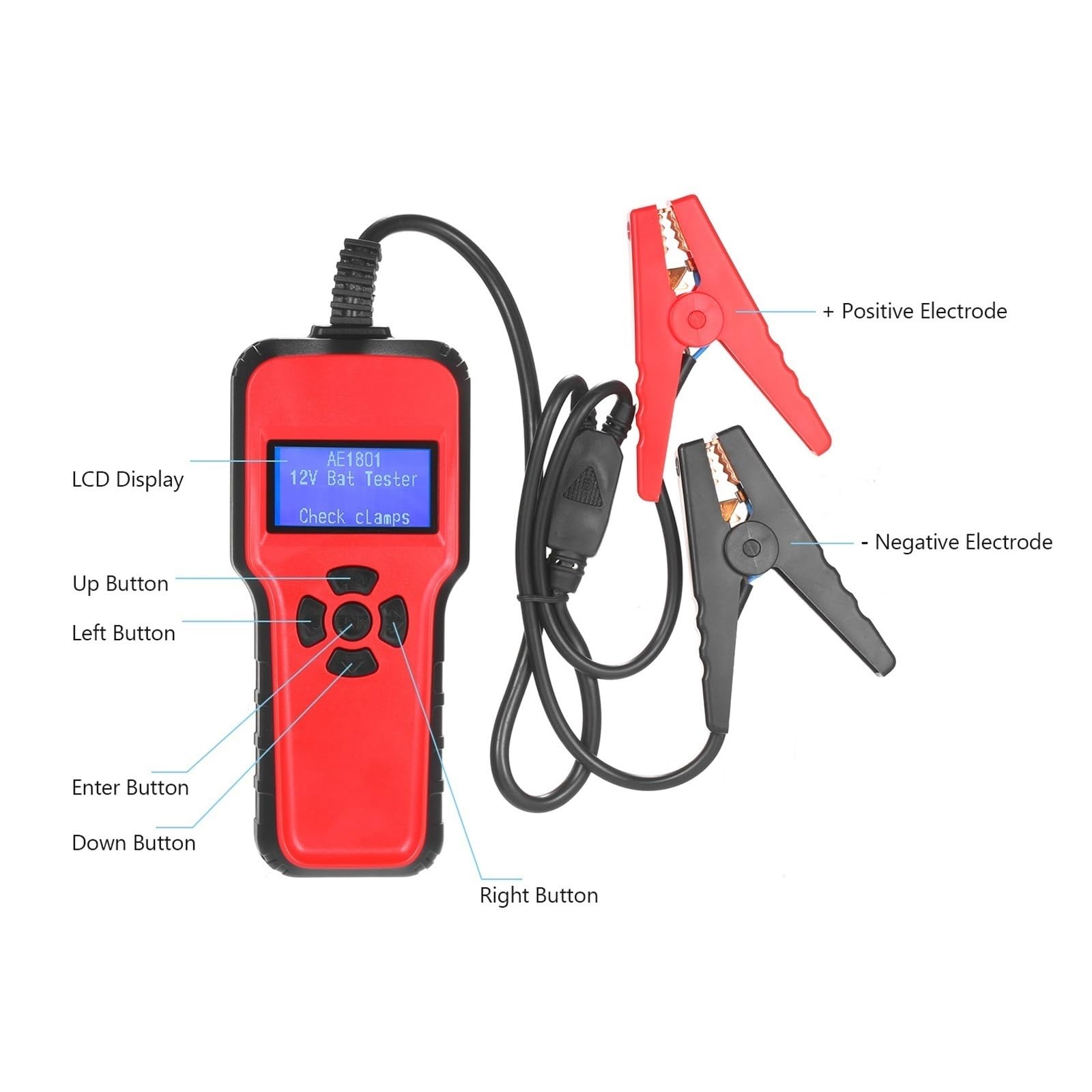 Analizador De Batería Digital De 12 V, Probador De Batería De Coche, Dispositivo De Prueba De Voltaje De Capacidad De Batería, Resistencia De Voltaje