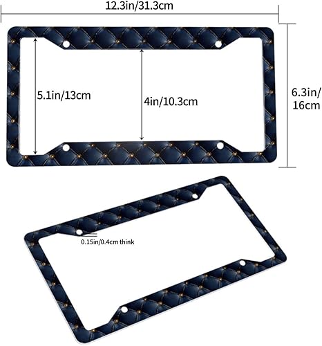 Miniatura 2 de 2 marcos de matrícula de automóvil para mujeres y hombres, cubierta de aluminio sólido para placa de matrícula de aluminio para accesorios de