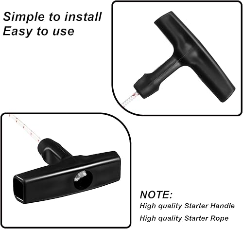 Miniatura 3 de Cuerda de arranque de retroceso, cable de tracción de 32.8 ft con mango de arranque de 3 piezas para cortacésped, motosierra, recortadora, cortadora