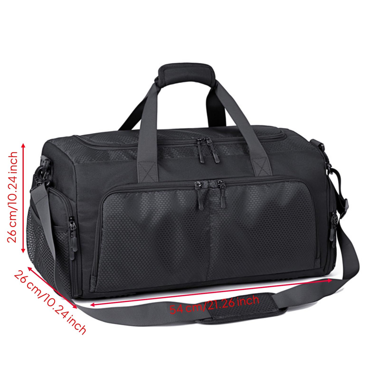 Sac de Sport avec Compartiment Chaussures Sac Sac de Sac de Gym Hydrofuge Séparation Linge Humide Poche Dédiée Chaussures Tissu