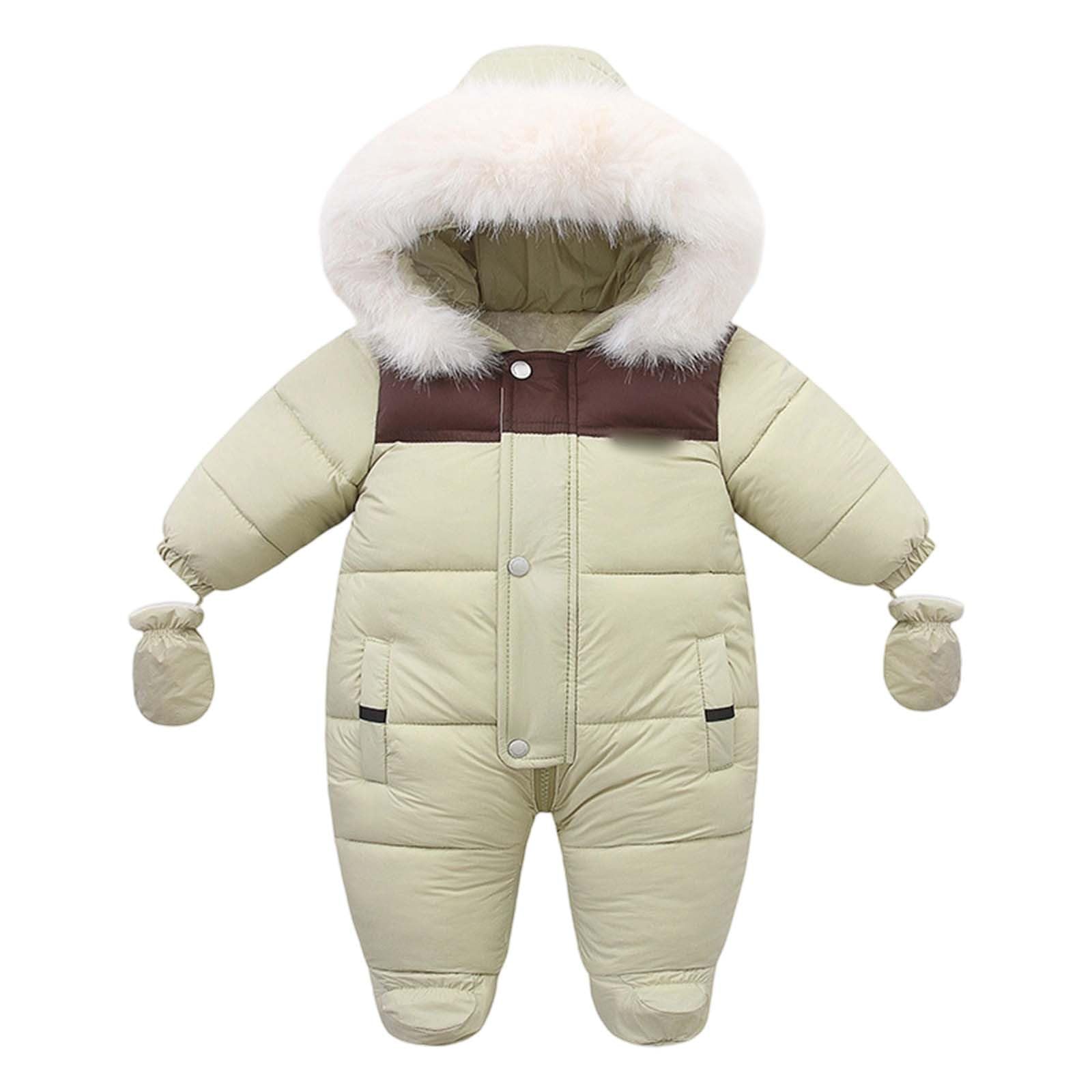 Generisch Pagliaccetto invernale con colletto, per bambini, abbigliamento per attività all'aperto, adatto a partire dai 6 mesi ai 2 anni