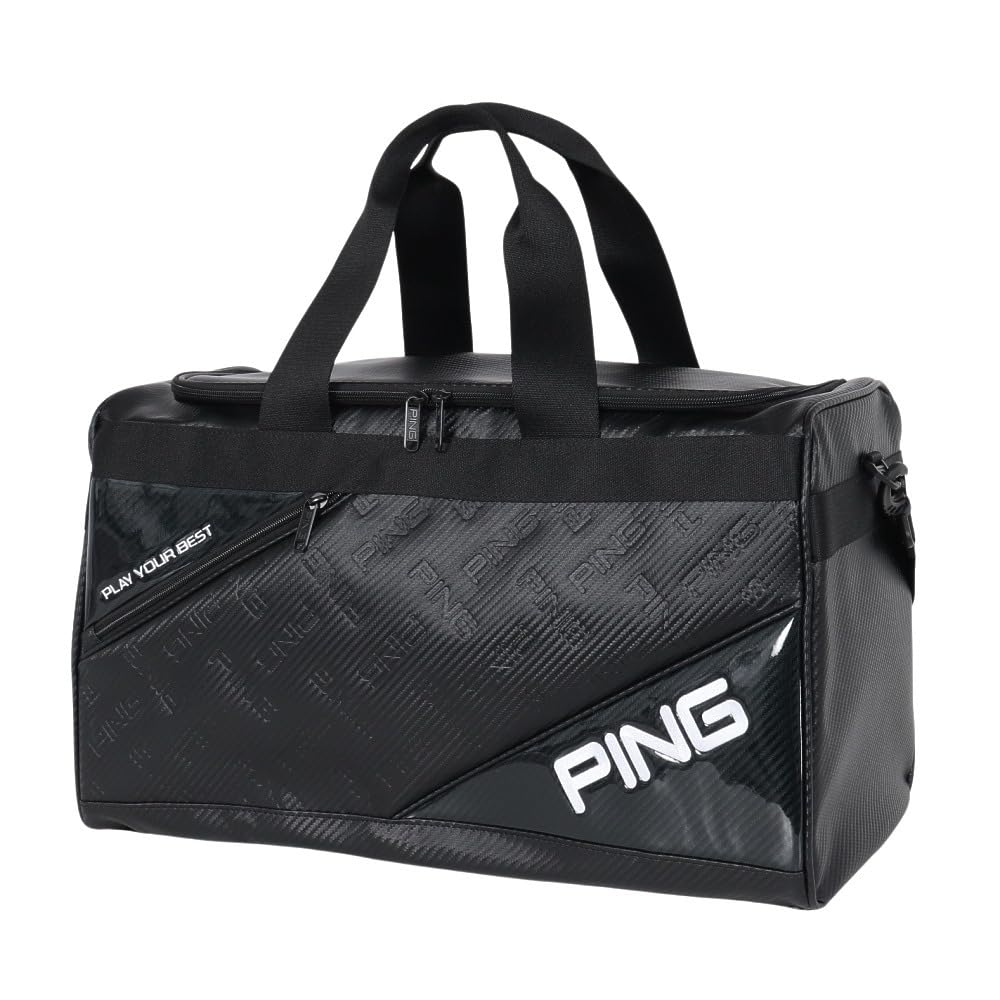 【新品＊最新モデル】PING　エンボスボストンバッグ　大容量　ロゴ　ブラック Amazon.co.jp: ピン（PING） ゴルフ 2WAY エンボス ボストンバッグ GB