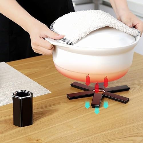 Miniatura 6 de Almohadilla de aislamiento plegable, almohadilla de aislamiento térmico plegable creativa, protectores de ollas y sartenes, protectores de