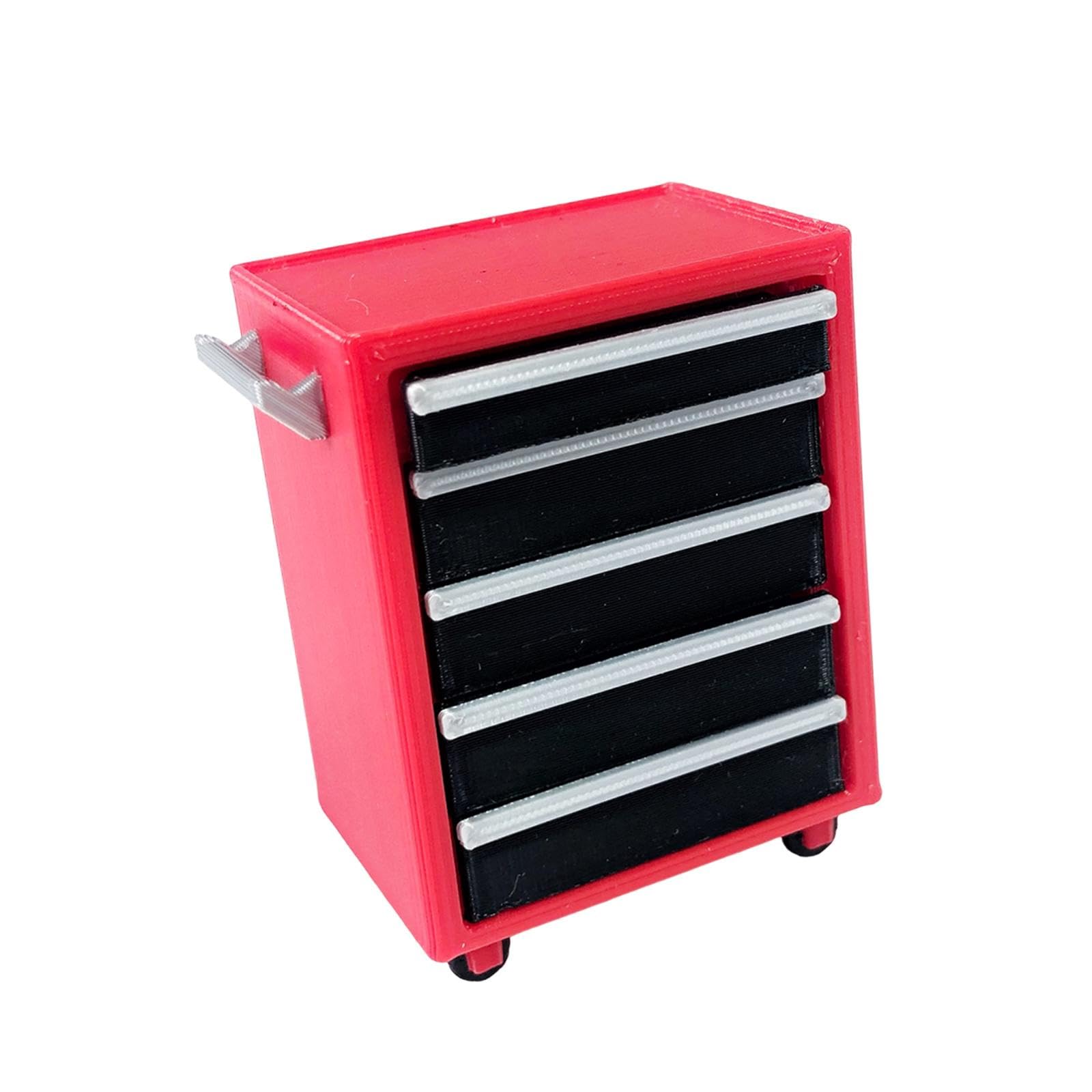 Fenteer 1:18 Scale Garage Cabinet Diorama Ornament Compact Lightweight Tool Cart Model Miniature Drawer Cabinet