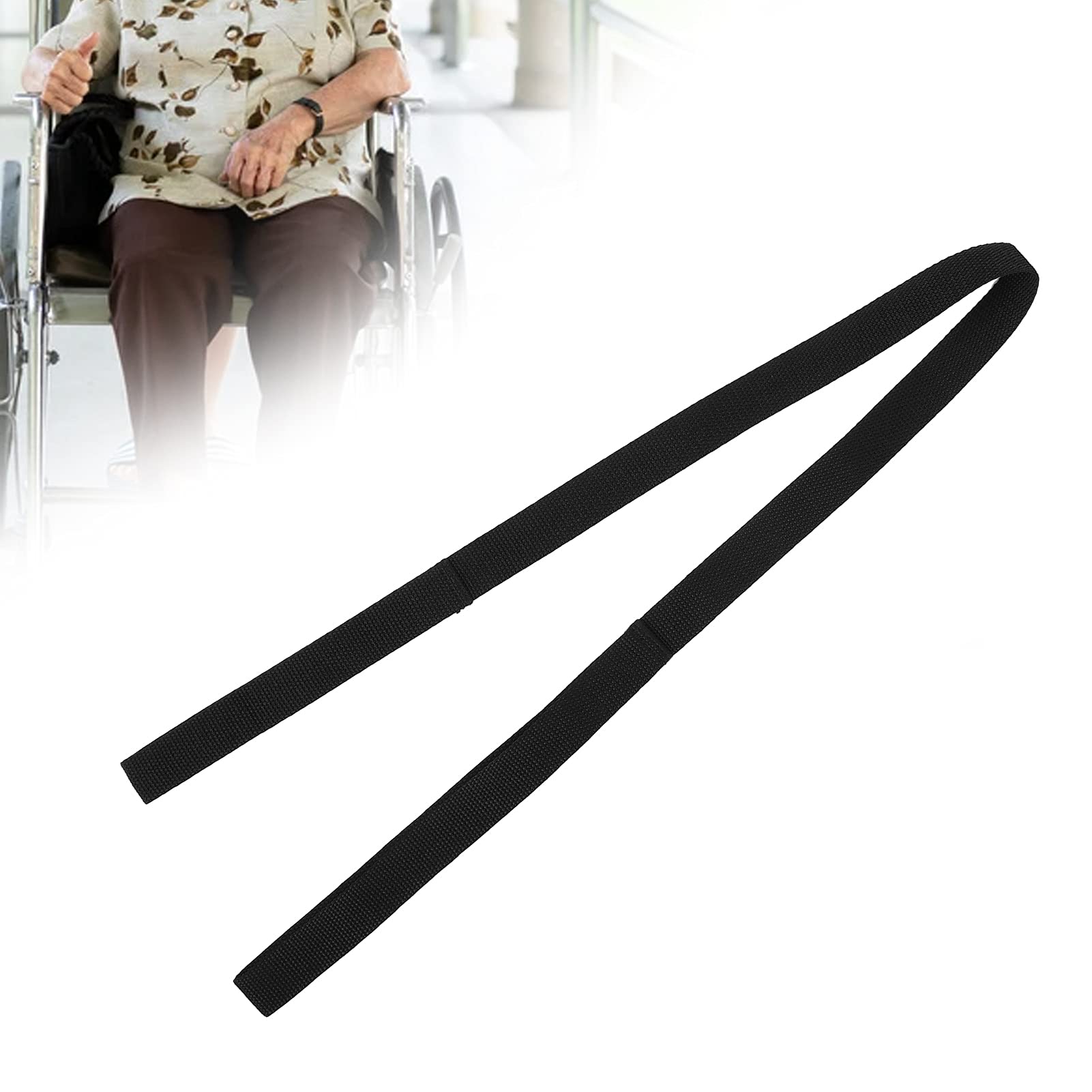 Leg Lifter Assist Strap Soft Leg Recovery Stretching Assist Band with Foot Hand Grip Black