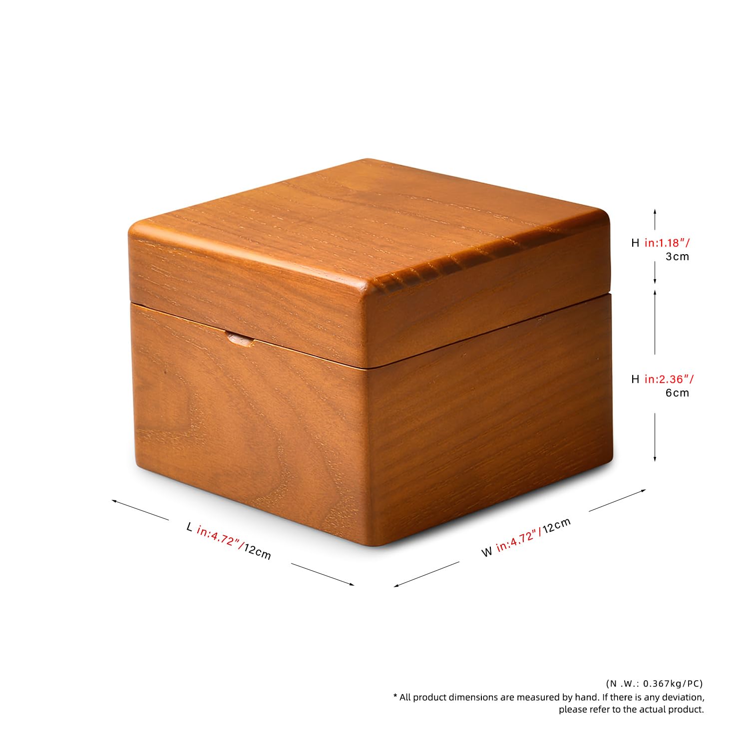 Oirlv Massivholz Uhrenbox für 1 Uhr,Uhrenaufbewahrung Armbandbox Halskettenbox Halskettenaufbewahrung(Creme Weiß/Einzel)