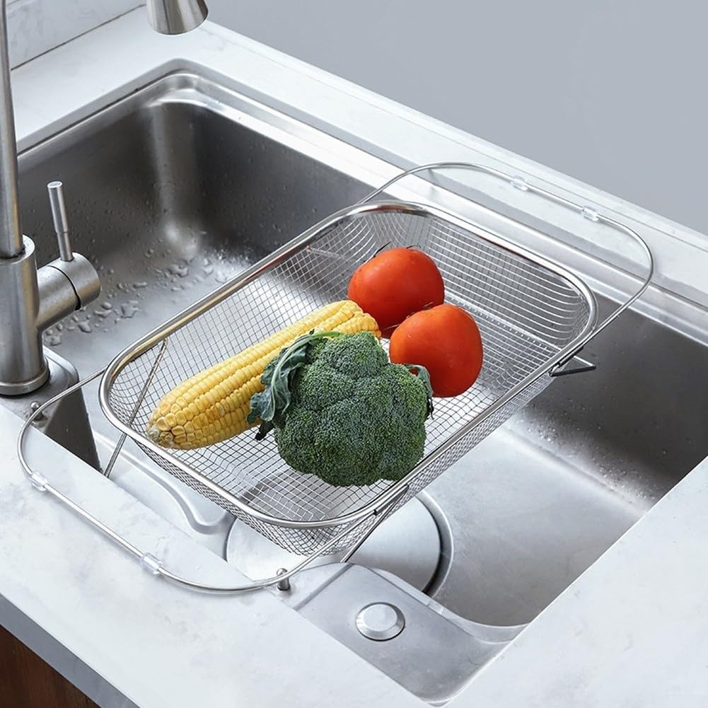 Cesta Drenaje para acero 304 Ajustable Fregadero Cocina Cesta