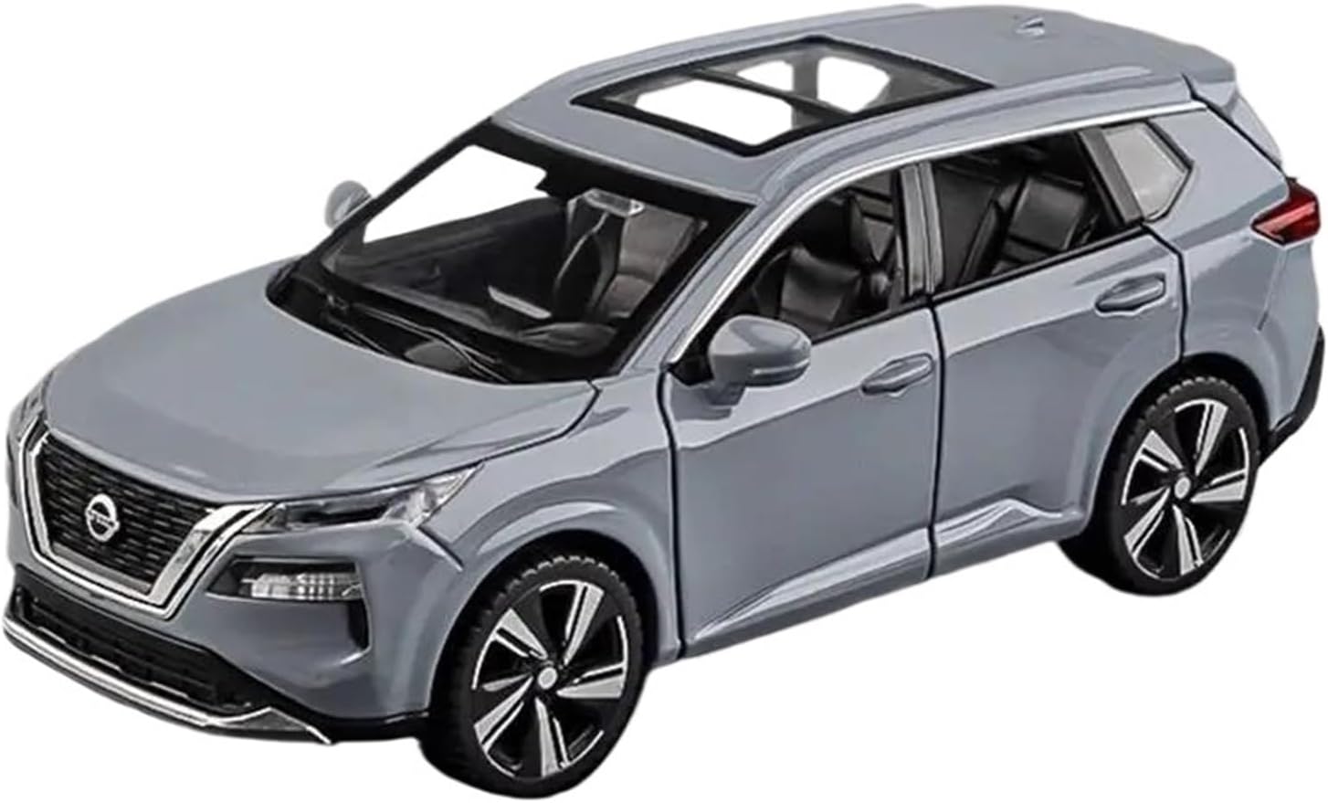 Decorative Car Model 1:32 for X-Trail SUV Alloy Car Model Opening Door Car Model Desktop Decoration Perfect for Gifting(Gray)