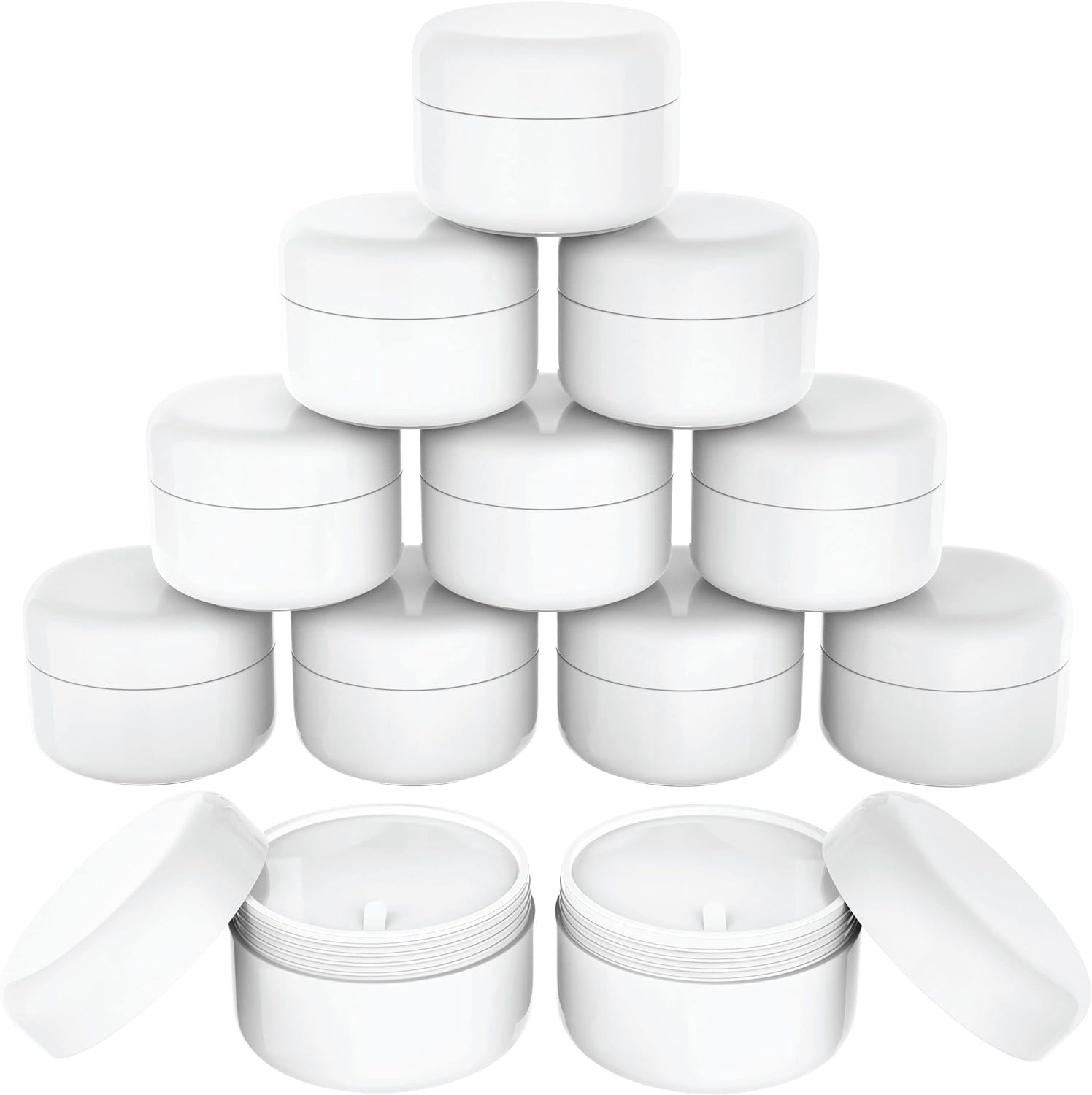 Hunky Dory 12pcs 25 Grams PET Jar Unbreakable Plastic Pearl White Cosmetics Shan Container for Creams,Lip Balm, Body Butter, Essential oil, Costemic, Makeup Use (Pack of 12)-picture-21