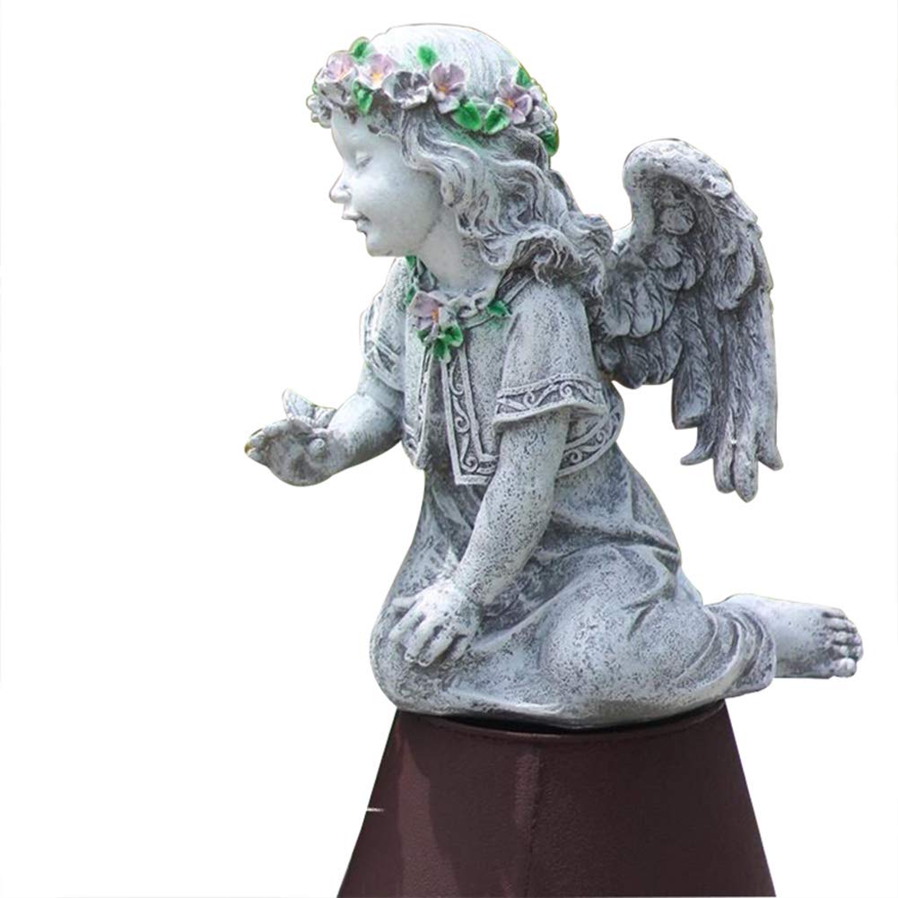 Statue d'ange pour extérieur et cour avec ailes déployées style sculpture rétro antique