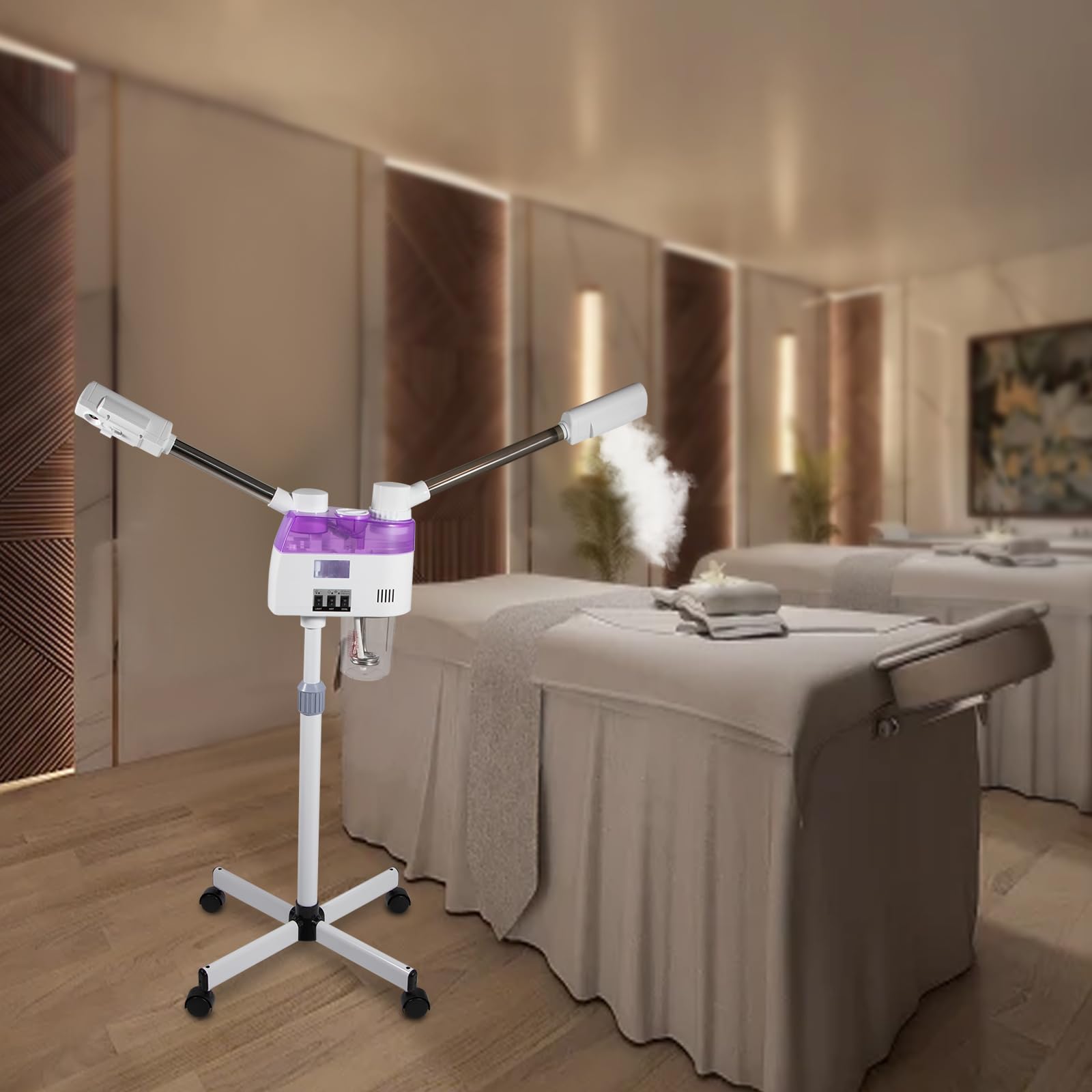 Doppelrohr Kalt und Heißsprüher, 800W Feuchtigkeitsspendende Schönheit Maschine Multifunktions Spa Luftbefeuchter - Schönheit Tiefenreinigung - für Feuchtigkeitsspend und Hautpflege für Zuhause Salon