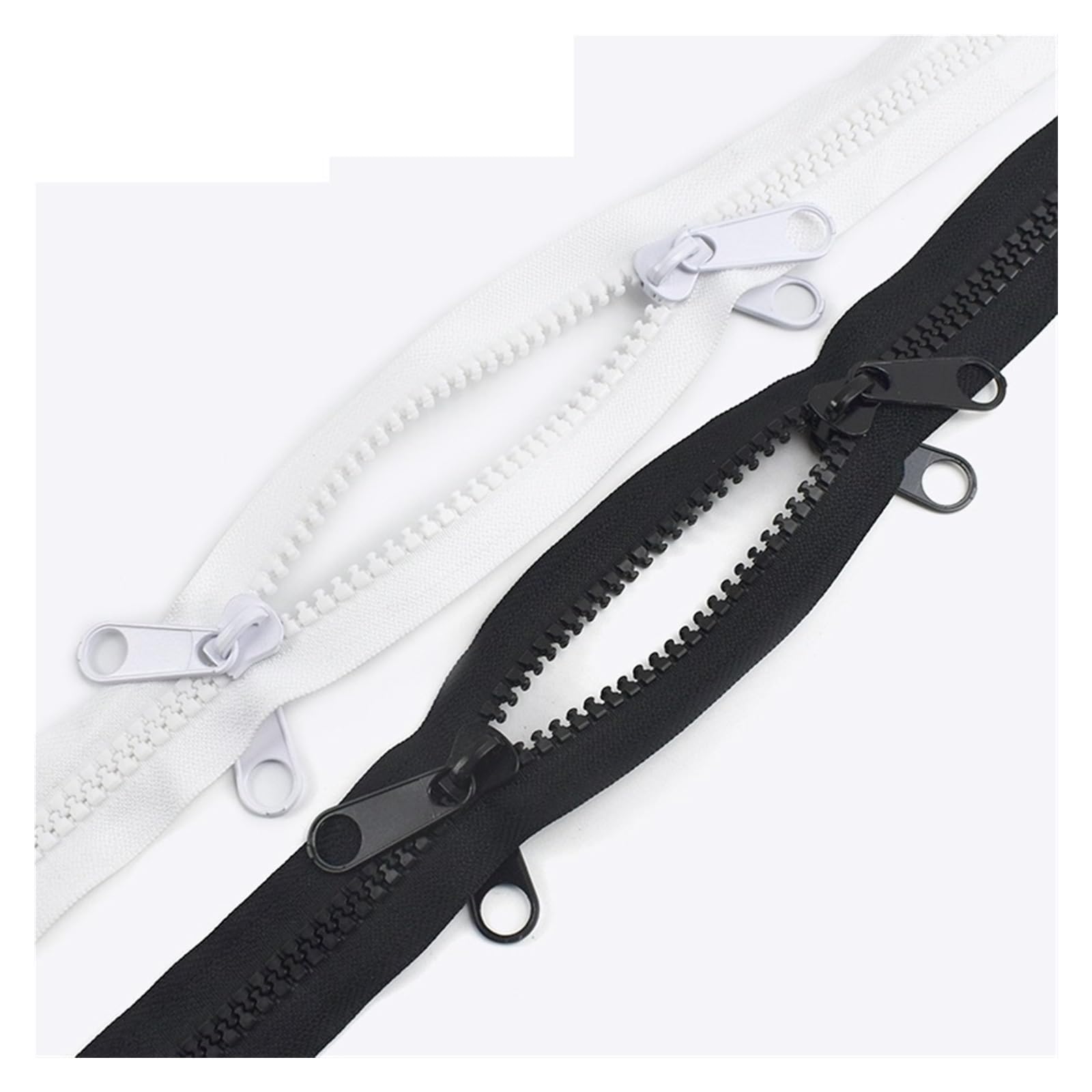 Cremalleras de nylon， Cremalleras for coser,Cremallera de metal,Cremallera deslizante bidireccional Cremallera de 1 pieza for coser Cremalleras bidireccionales de 100-600 cm(Black,600cm(6Meters))
