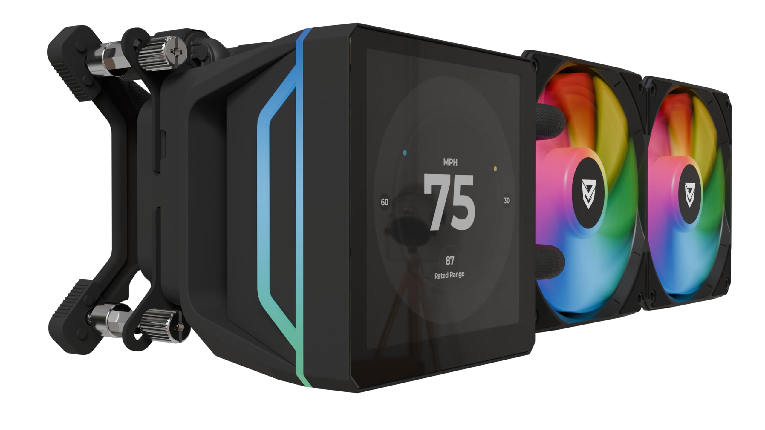 Nfortec Sedna refrigeración líquida CPU 240mm ARGB pantalla LCD compatible AMD e Intel, color negro