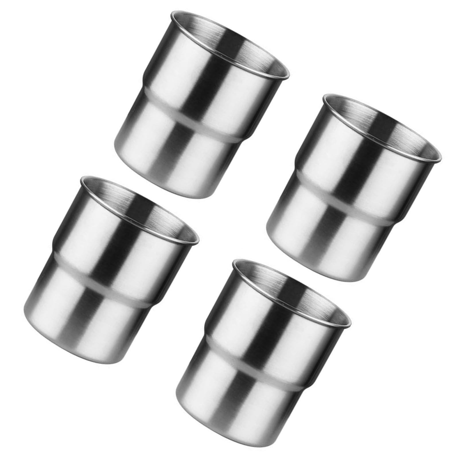 MICFENY 4 Pack Stainless Steel Cups Stackable Coffee Tumblers Metal Drinking Glasses Milk Mug Drinkwares for Camping Travel
