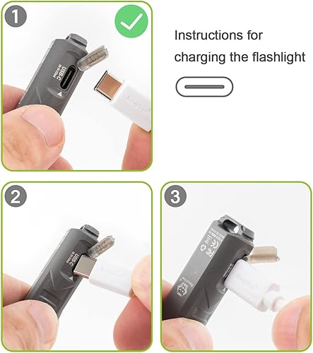 Miniatura 3 de RovyVon Aurora A1 - Linterna con llavero LED, 650 lúmenes XP-G3 súper brillante con tamaño de bolsillo EDC, recargable USB-C, nuevo modo de bloqueo,