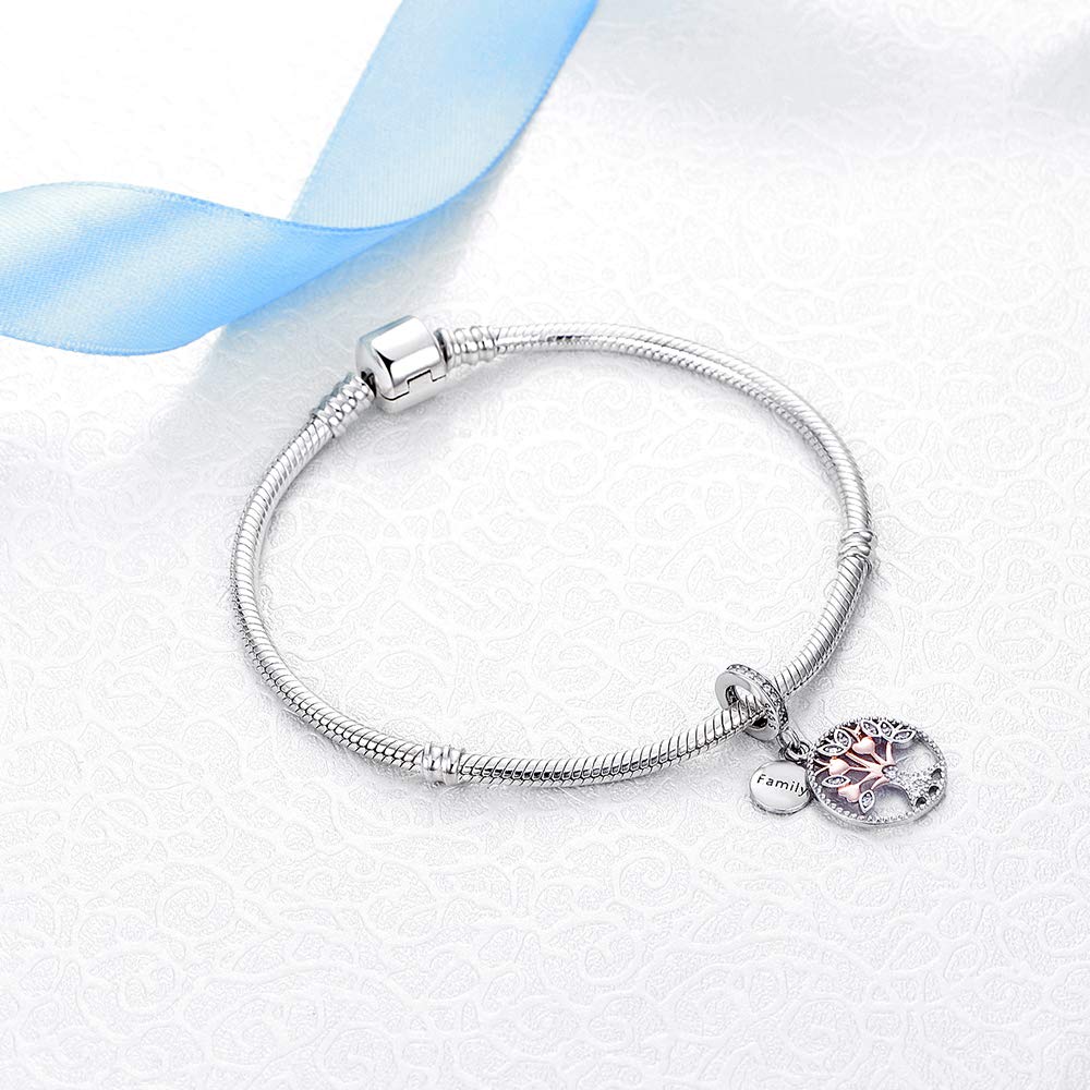 Arbre de la vie Charme,Bijoux femme,Pendentif Charm,Pendentif avec Breloques,en Argent Sterling 925 avec 5A Zircone,Compatible pour Pandora & Européen Bracelets