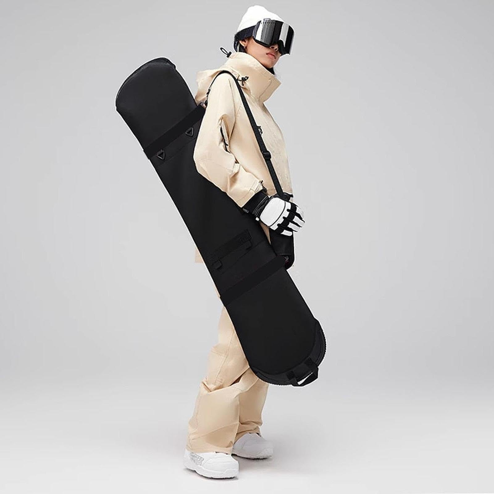 Housse de transport pour planche à neige simple et accessoires de snowboard - Housse souple - 150 cm - Noir