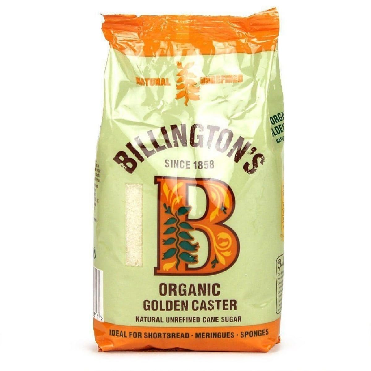 Billingtons Organic Golden Caster Sugar 500g-2 Pack
