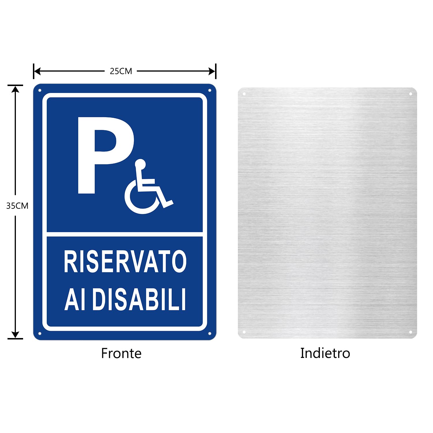 2pz Cartello di parcheggio per disabili punte del contrassegno di parcheggio disabili contrassegno di spazio di parcheggio disabili (Blu - Parcheggio per disabili, 25 * 35cm)