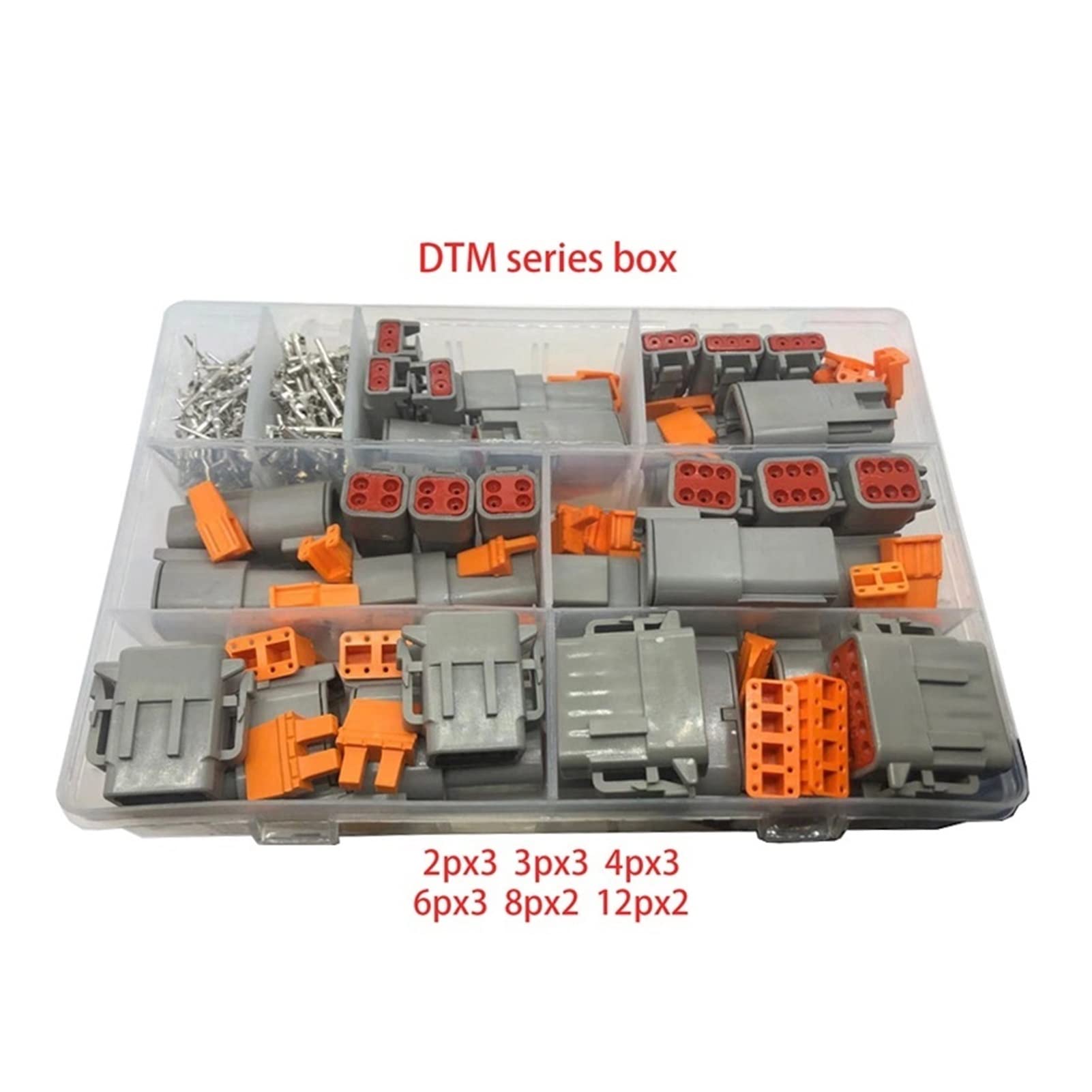 Artemisia 1 Box 202 pcs Deutsch DTM Kit de Conectores de Cables a Prueba de Agua DTM06-2/3/4/6/8 / 12S DTM04-2 3 4 6 8 12P Sellado del automóvil del Enchufe con los contactos