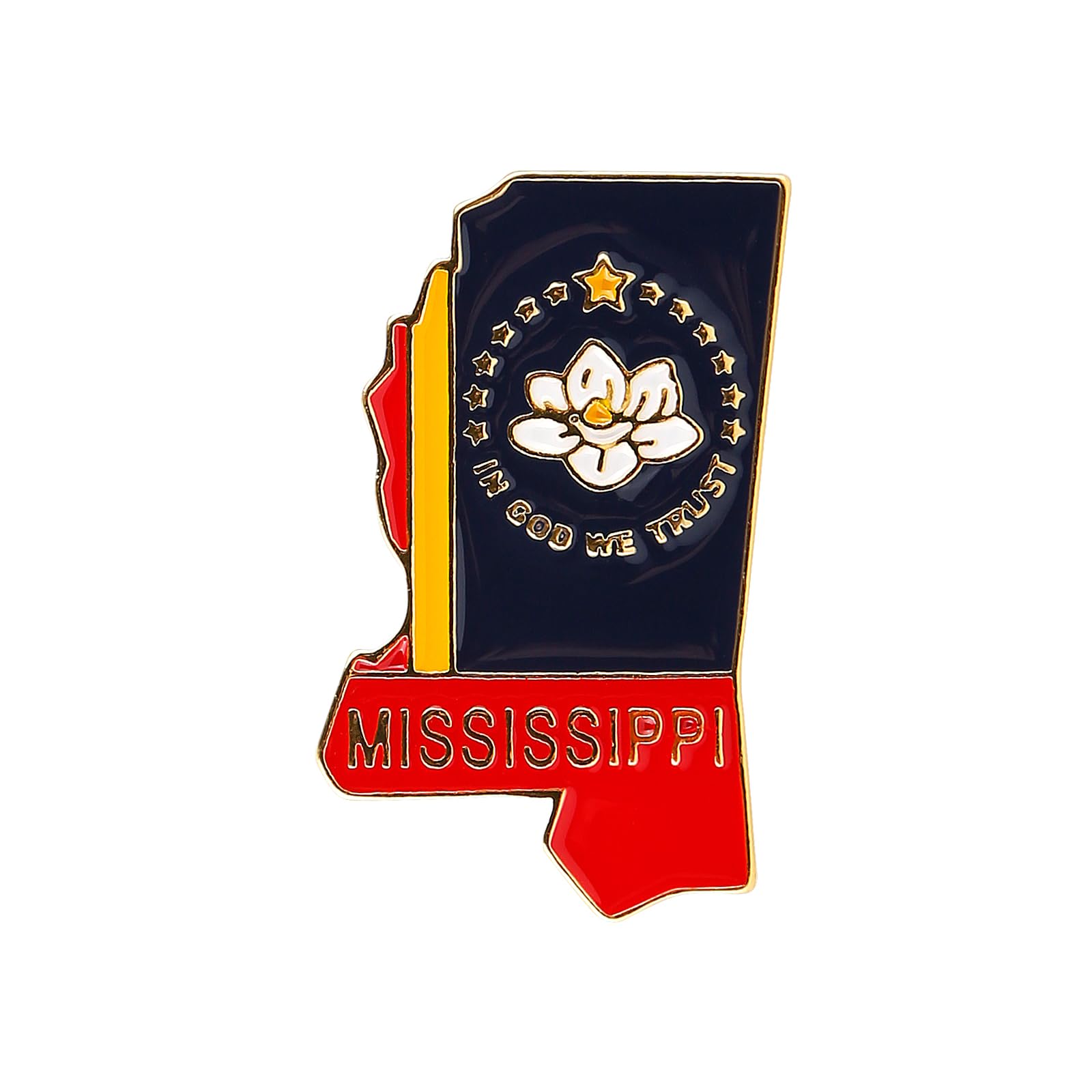 State Shaped Map Lapel Metal Pin Enamel Brooch Keepsake Beautifully Designed for Backpack Hat