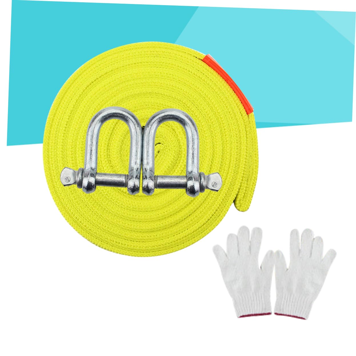 PRETYZOOM 1 Set Sturdy Nylon Tow Rope Kit with Random Color Gloves Capacity Durable Outdoor Emergency Trailer Rope for Safe Towing Random Color