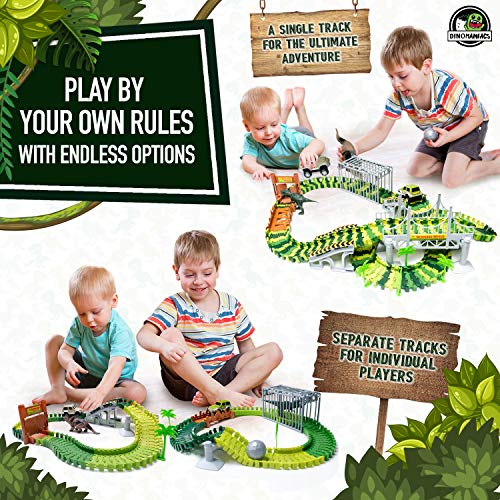 Dinosaur Toys Track For Boys and Girls - STEM Toys Activities for Kids - Build An Adventure Race Car Track Set Learning Toy - Best Dinosaur Gifts For Boys, Girls and Toddlers Ages 3, 4, 5, 6, 7, 8, 9+ - Thumbnail 7