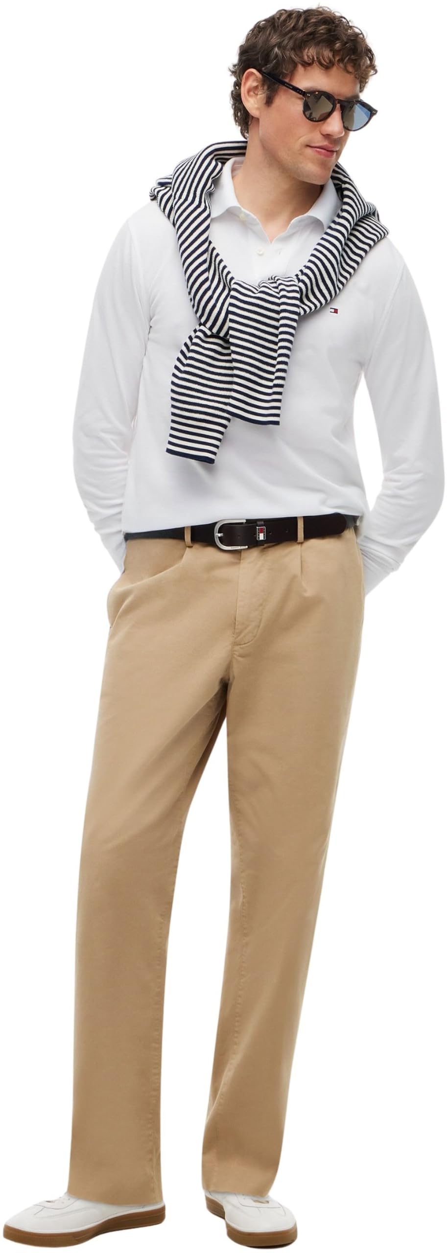 Tommy Hilfiger Uomo Maglietta Polo Maniche Lunghe Regular Fit con Chiusura a Bottoni