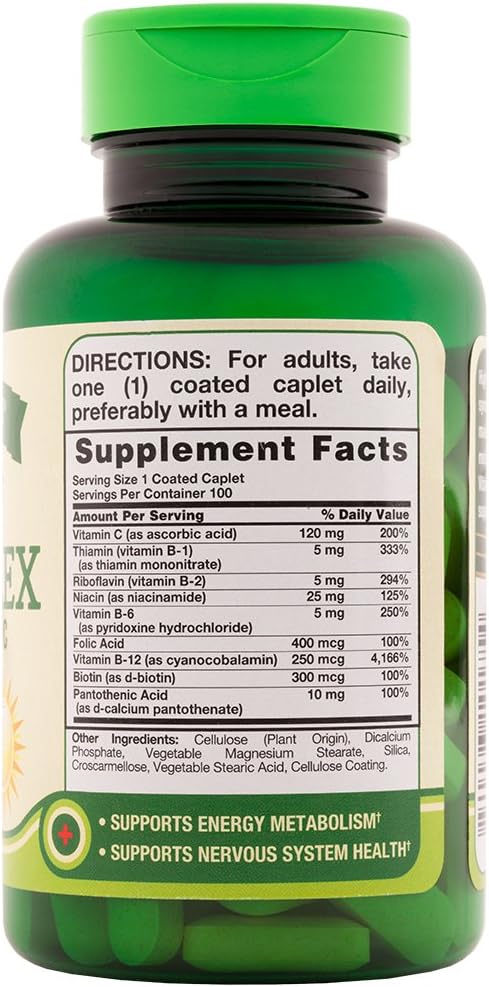Nature's Truth B-Complex Plus Vitamin C Time Released, 100 Count (Pack of 3)