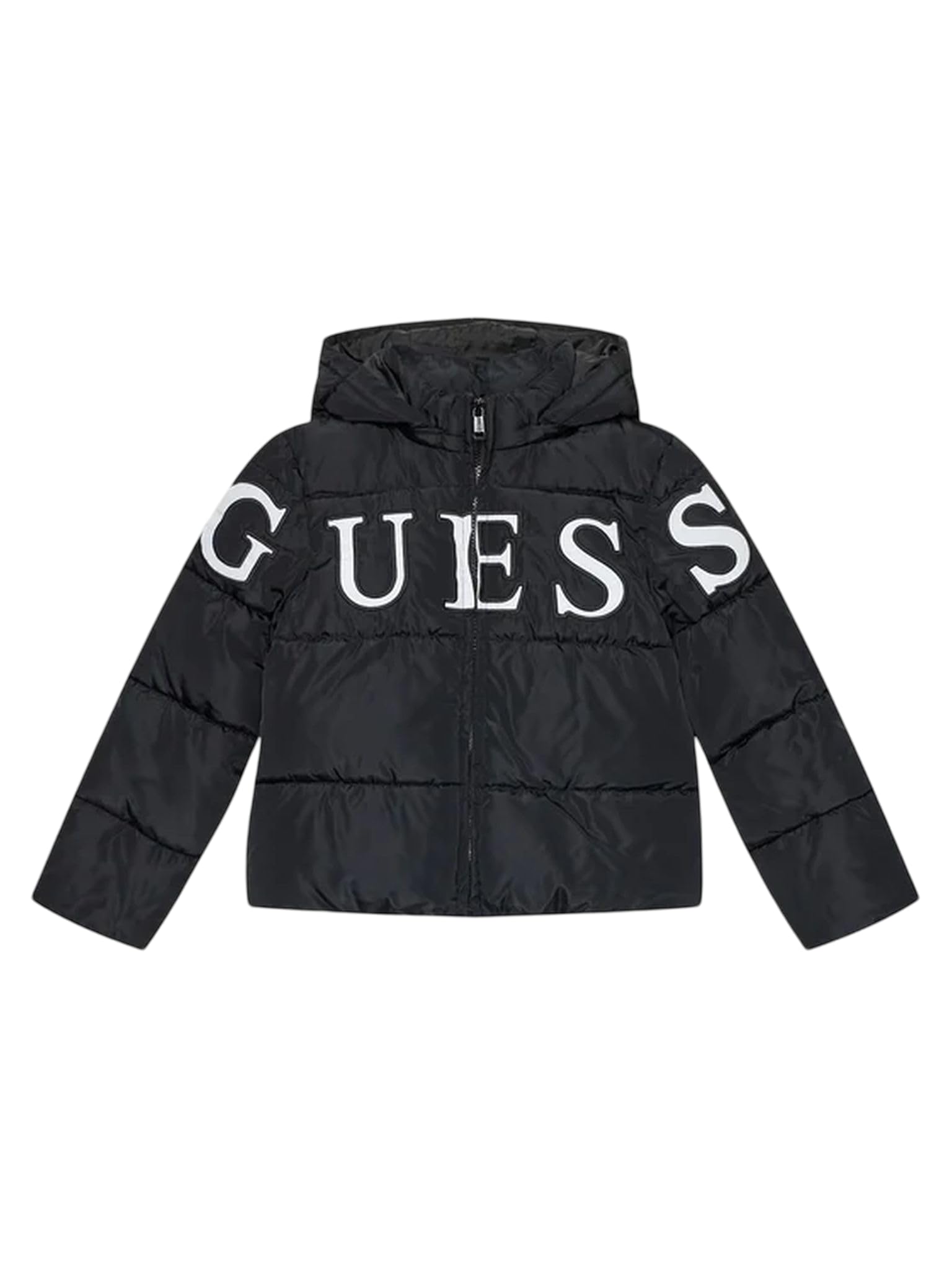 GUESS Giubbino piumino invernale bomber con cappuccio bambina 8 anni - 128 cm color nero