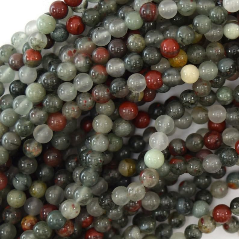 Perles de sang africaine agate 6mm de LKBEADS pour création de bijoux en pierre