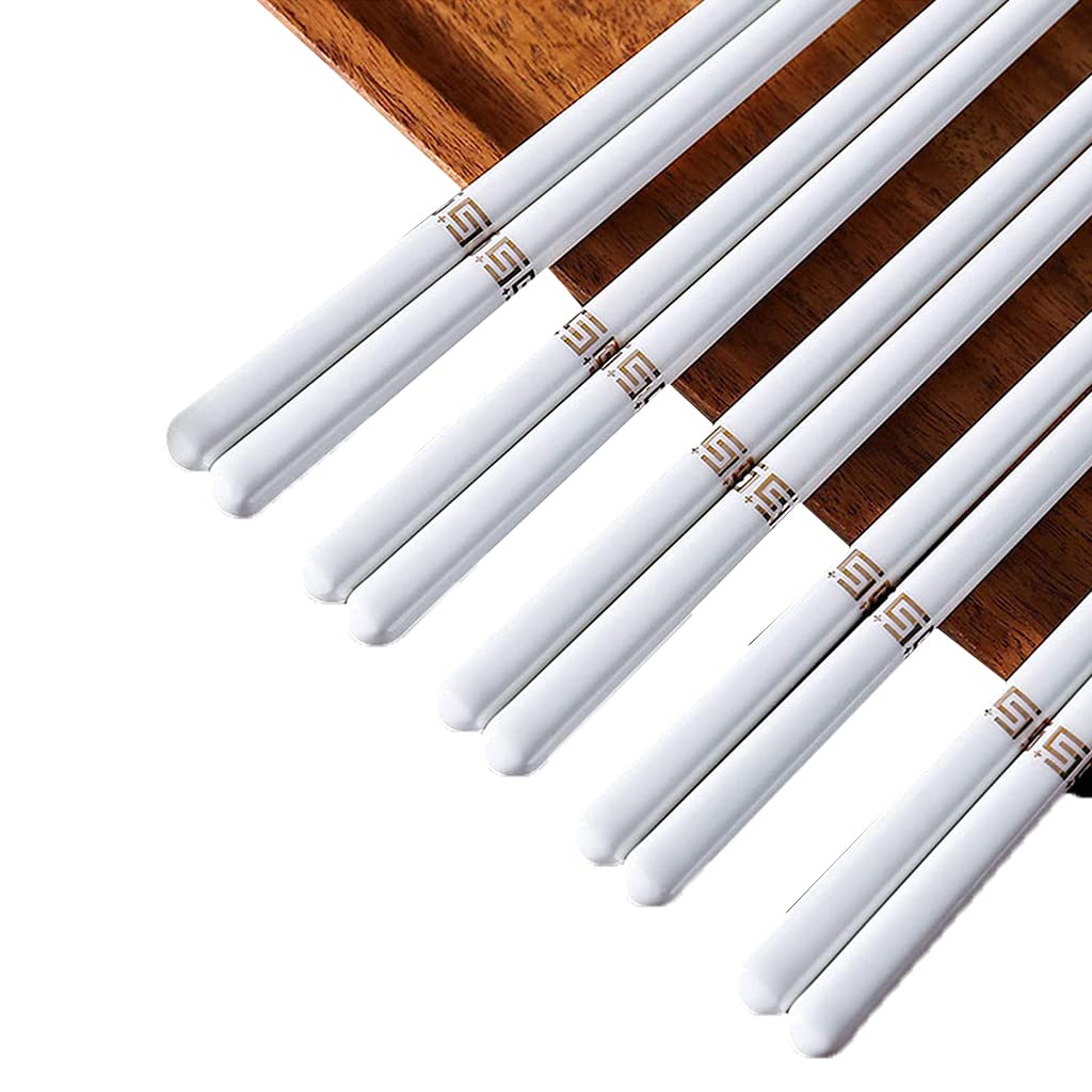 5 Paar Essstäbchen aus Porzellan, Geschenkset, wiederverwendbare japanische Sushi-Essstäbchen, luxuriöse Premium-chinesische Essstäbchen aus Knochenporzellan, rutschfeste, spülmaschinenfeste Essstäb
