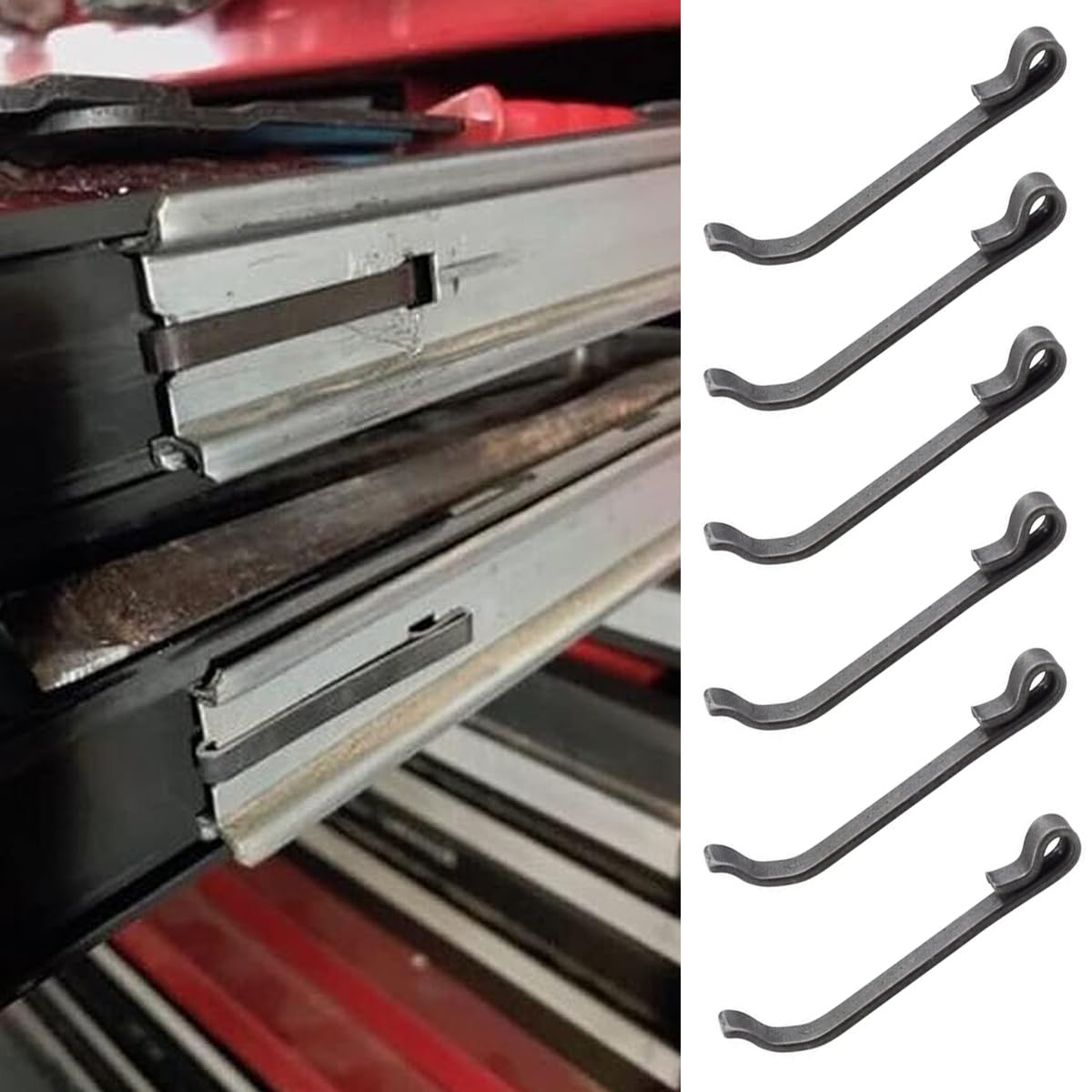 Secure Retention Clips for Tool Box Drawer Slides – Compatible for NAPA, MAC, MATCO, Proto, Craftsman Tool Boxes (1 5/8