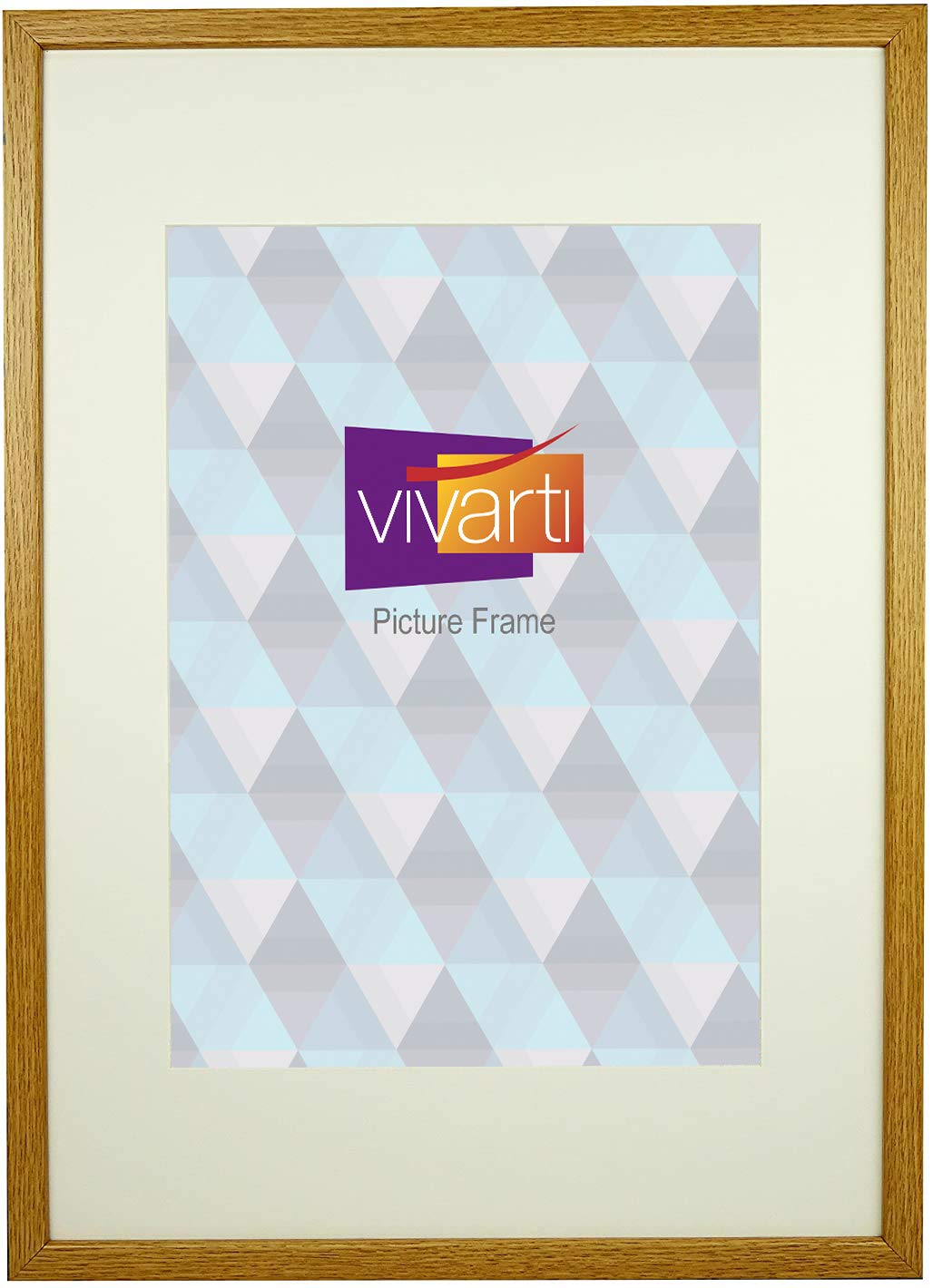 Vivarti Thin Oak Picture Photo Frame A3 Size 29.7 x 42 cm with Mount (Aperture A4 Size)