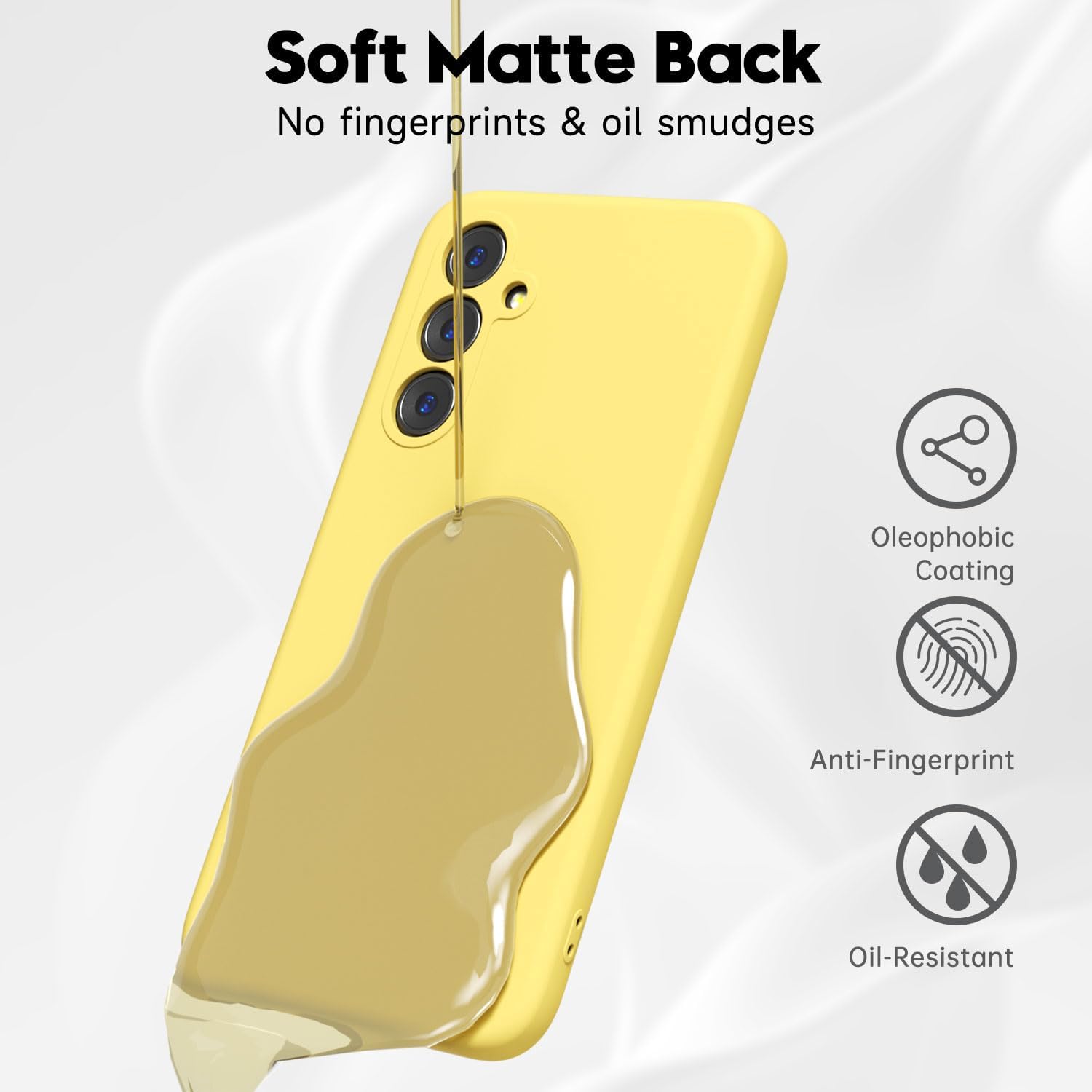 LoeoeL Funda ultrafina para Samsung Galaxy A54 5G, funda de silicona, delgada, minimalista, de goma suave, Jelly A54 5G, para mujeres y hombres, funda de plástico TPU mate liso, amarillo