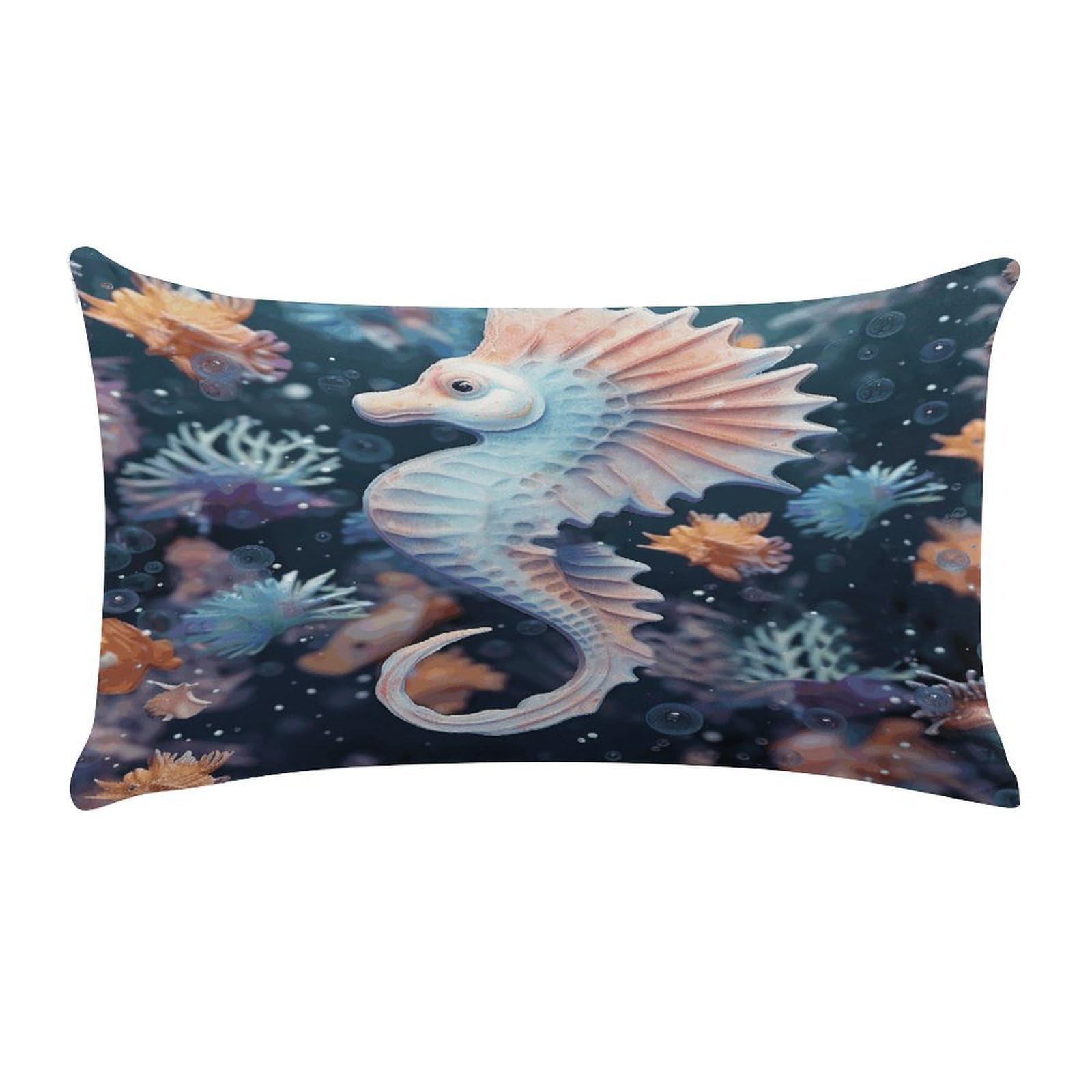 Adfgyerh Style Seahorse And Starfish Pillow Covers，20X12inch,Invisible Zipper Design，Throw Pillow Cover,Short Plush，Ultra-Soft Fabric On Both Sides Home Decor，For Home Sofa Couch