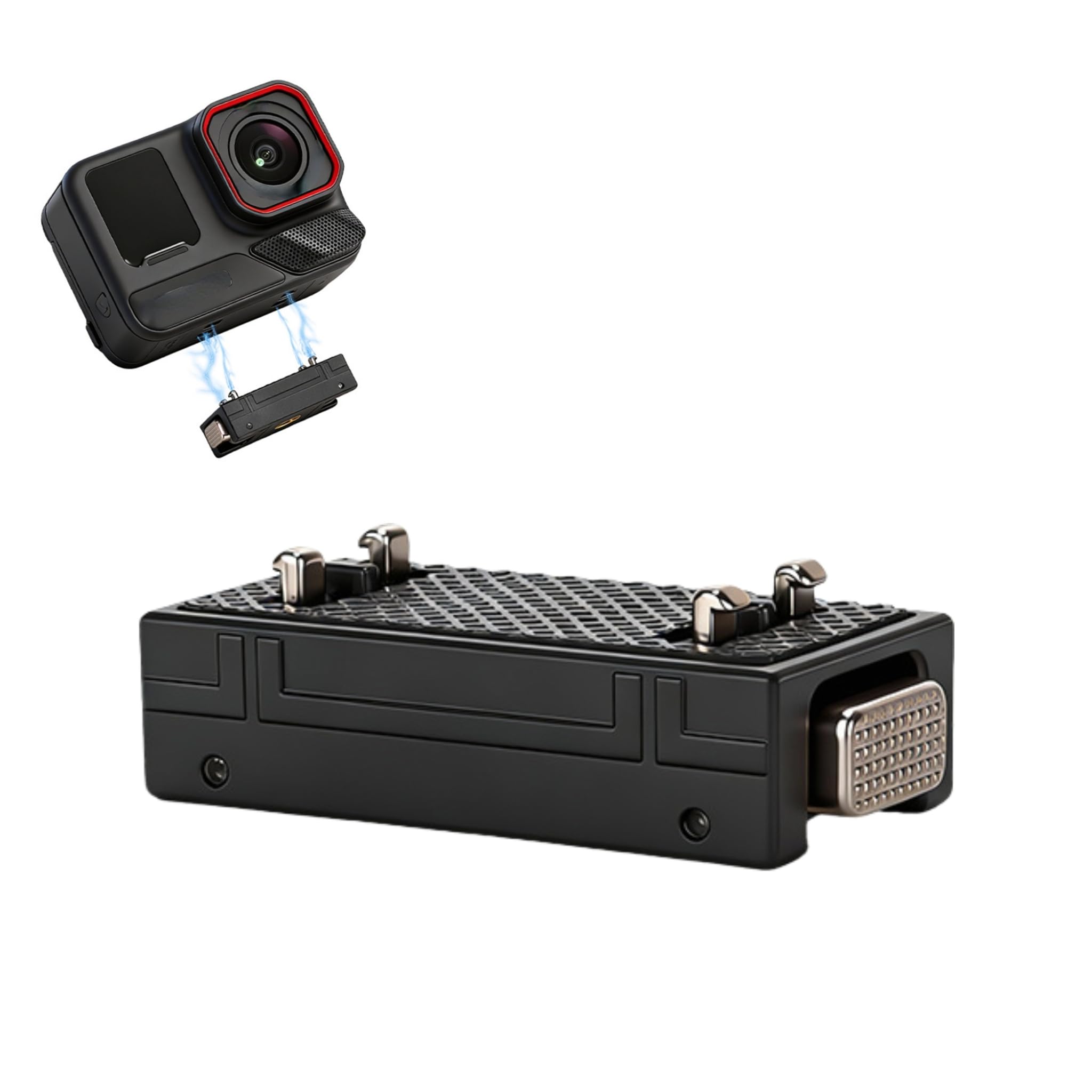 Magnetic Base Compatible with Insta360 Ace Pro/2/X5, 1/4 Metal Magnetic Quick-Release Mount, Sturdy, 2-Claw Bracket Accessory