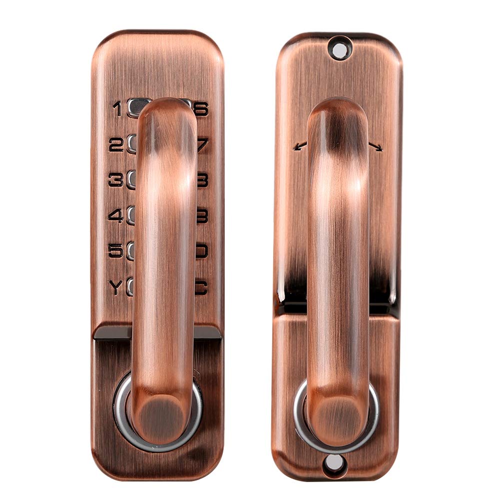 Hidyliu Cerradura de Puerta con Botón Digital, Cerradura de Contraseña Impermeable sin Llave para Armarios y Puertas con 11 Combinaciones de Aleación de Zinc
